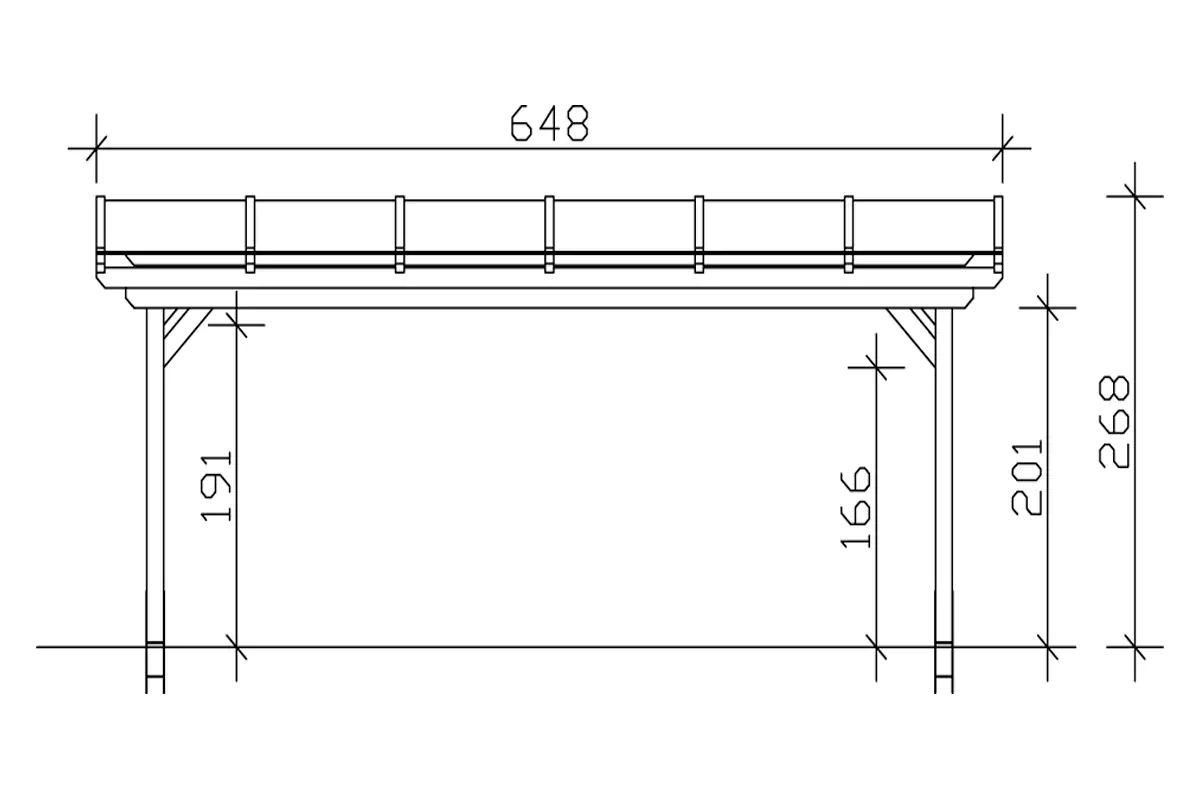 4018211003068_2111090 SKAN HOLZ Terrassenüberdachung Sanremo 648 x 250 cm Leimholz
