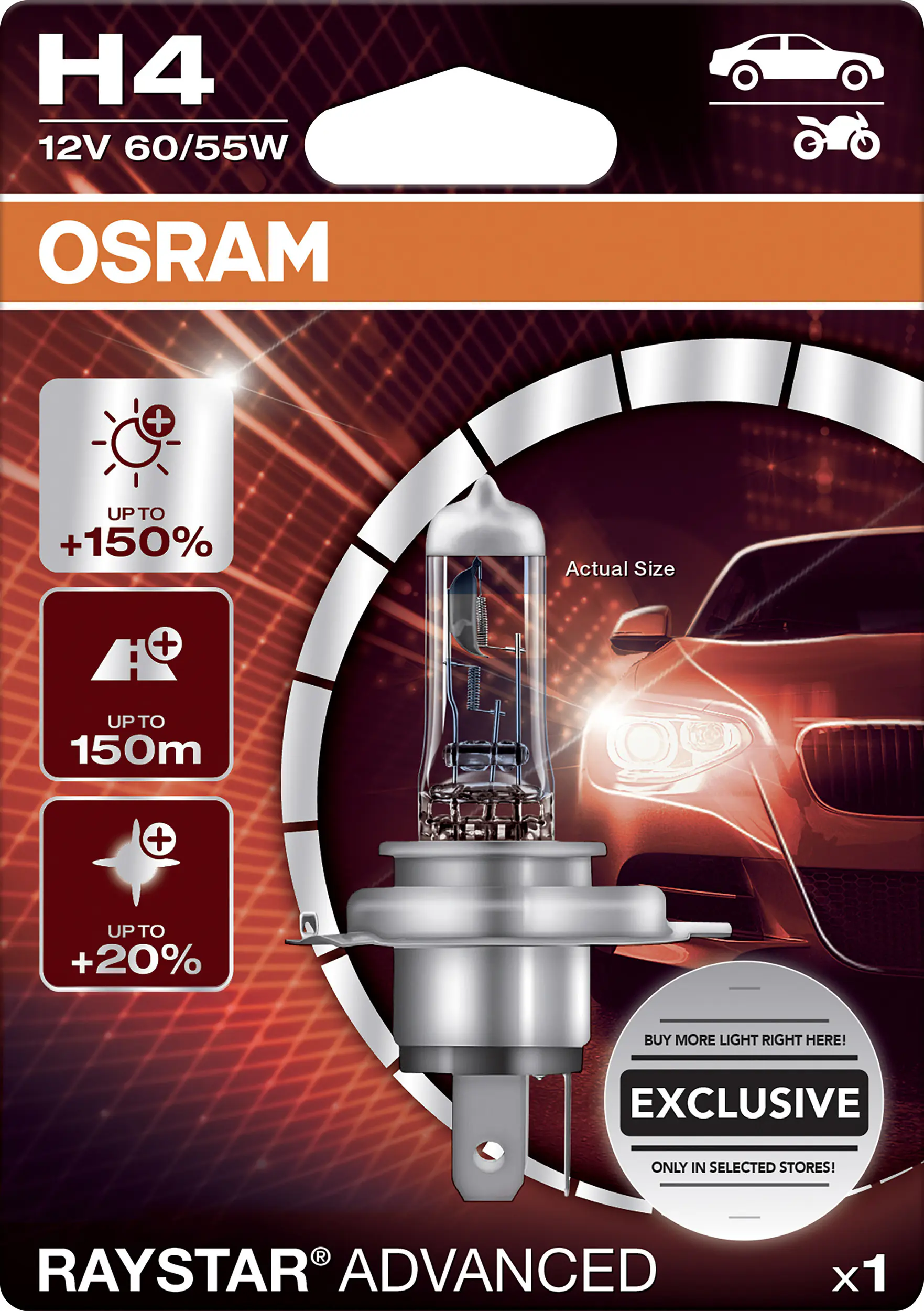 Osram Scheinwerferlampe H4 Raystar Advanced 2.0