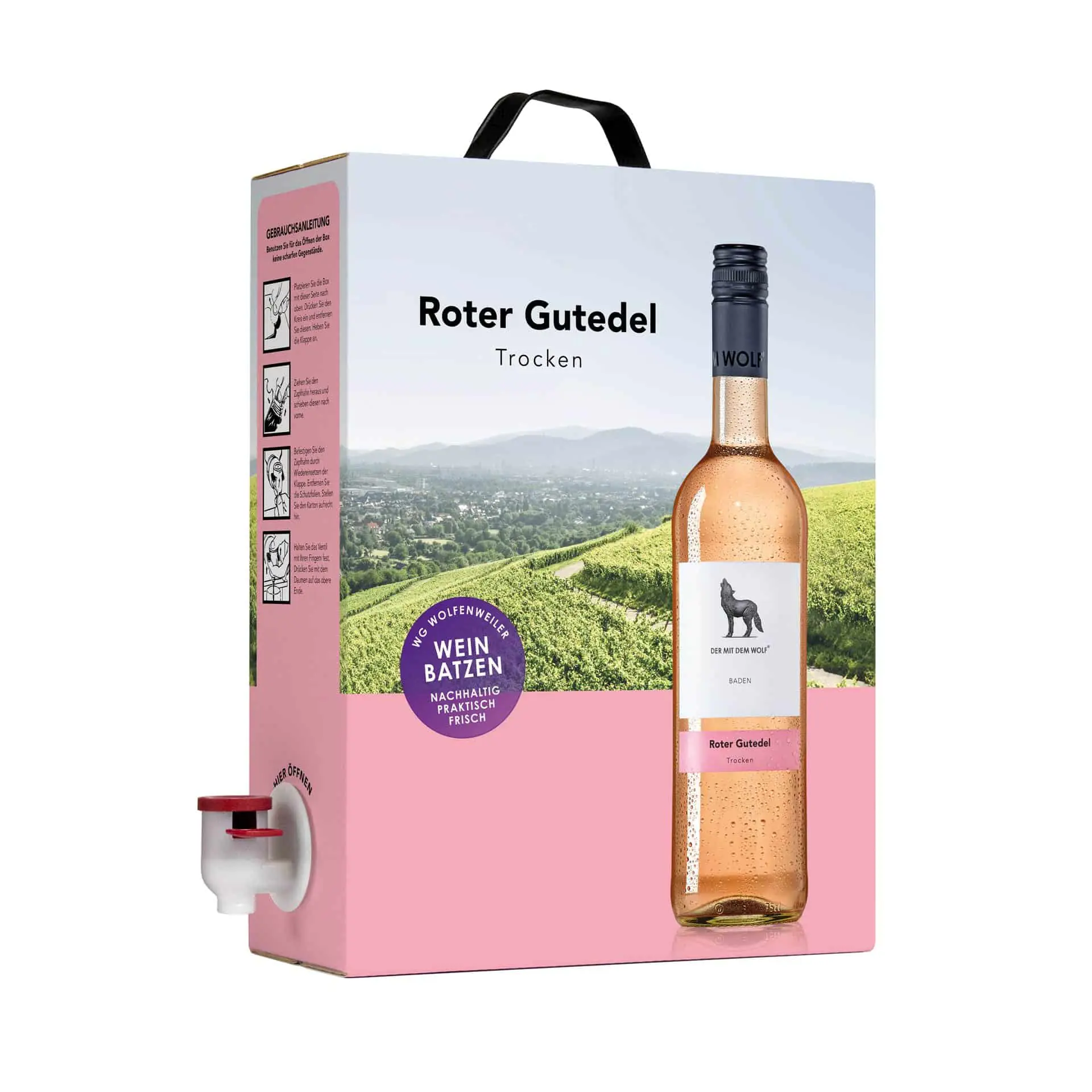Der mit dem Wolf Roter Gutedel QW trocken Bag in Box 3,0l
