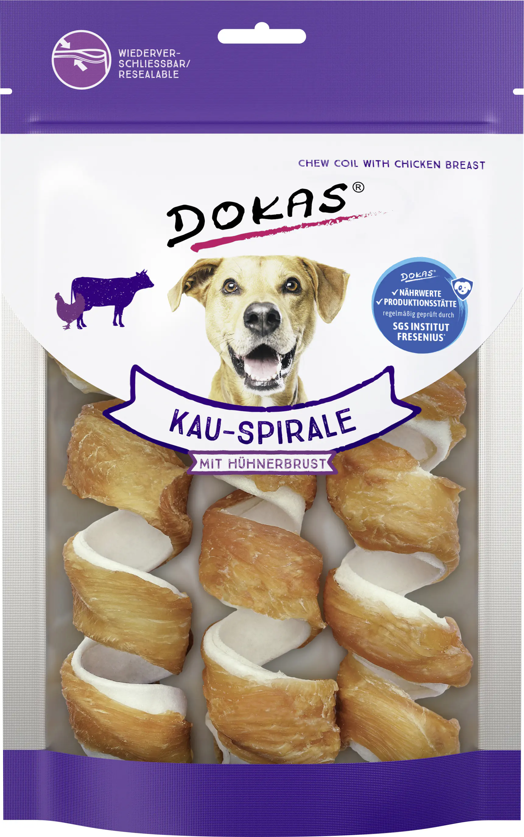 Dokas Kau-Spirale mit Hühnerbrust 110 g, 3 Stück