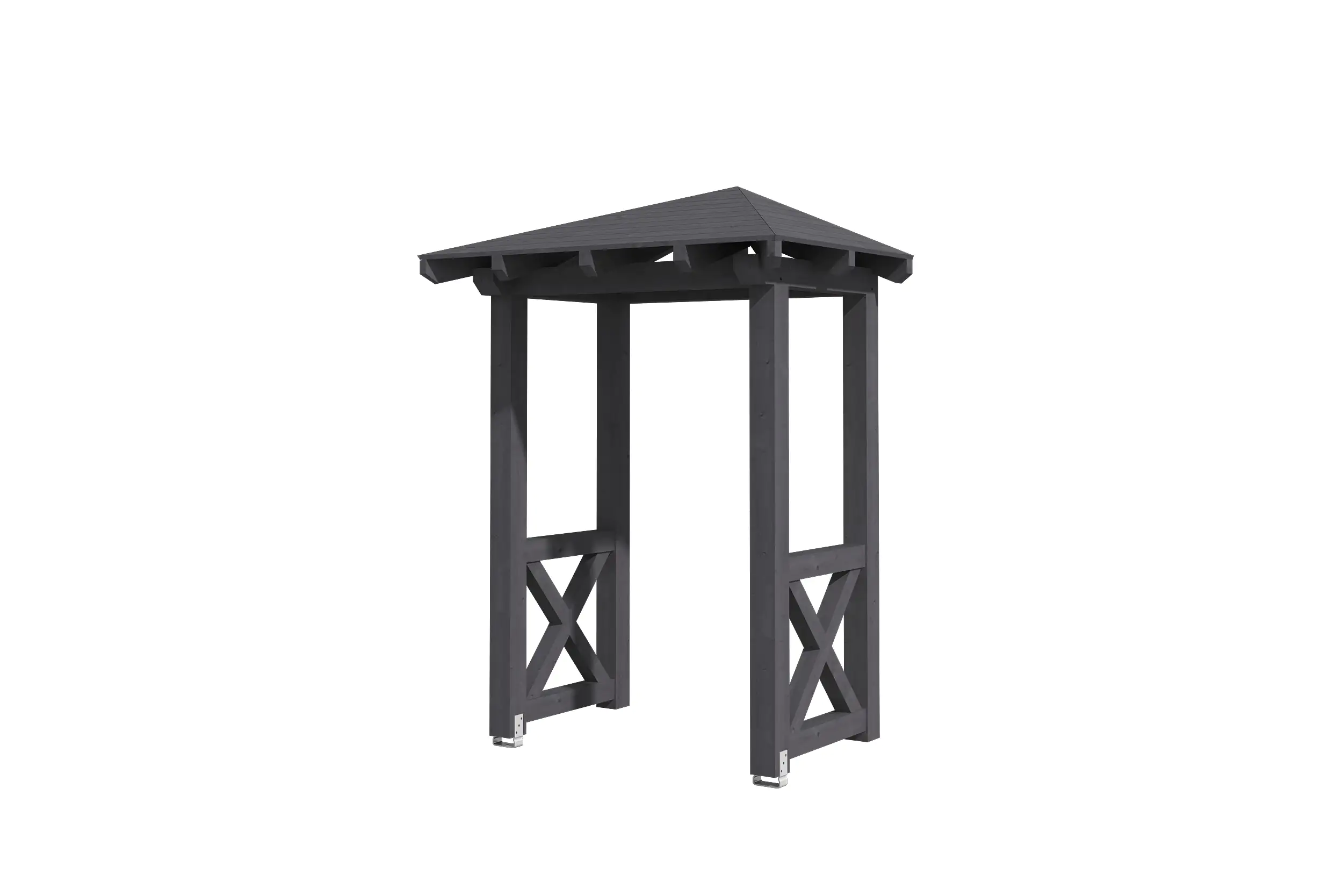 4018211029594 SKAN HOLZ Vordach Wesel Typ 4 188 x 126 cm, lasiert in Schiefergrau