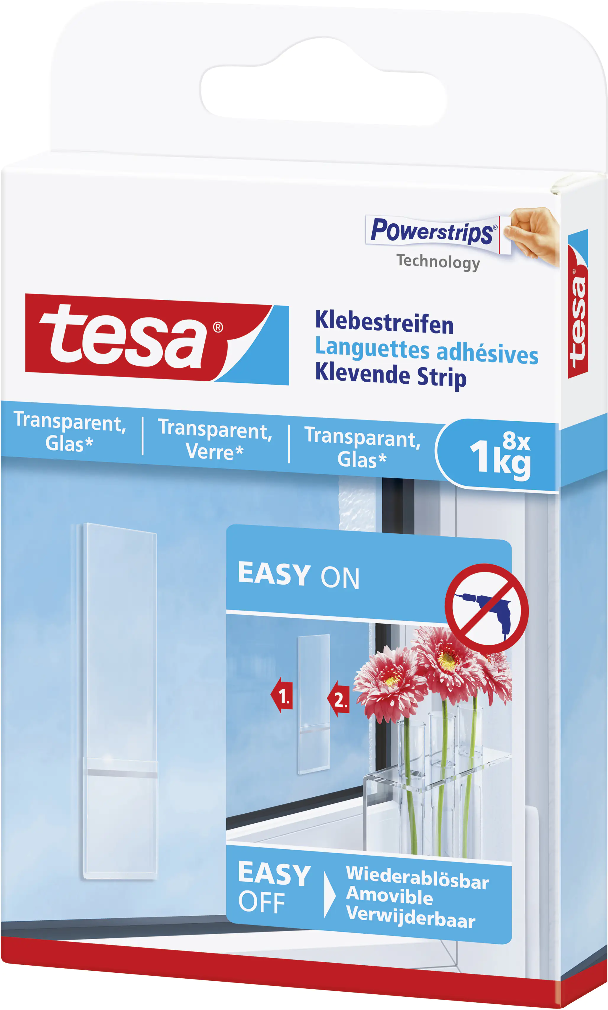 tesa Klebestreifen Traglast 1 kg, 8 Stück
