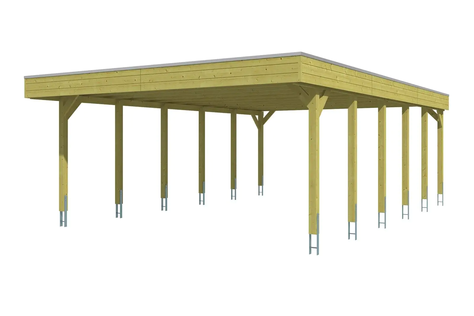 SKAN HOLZ Carport Friesland 557 x 860 cm mit Aluminiumdach