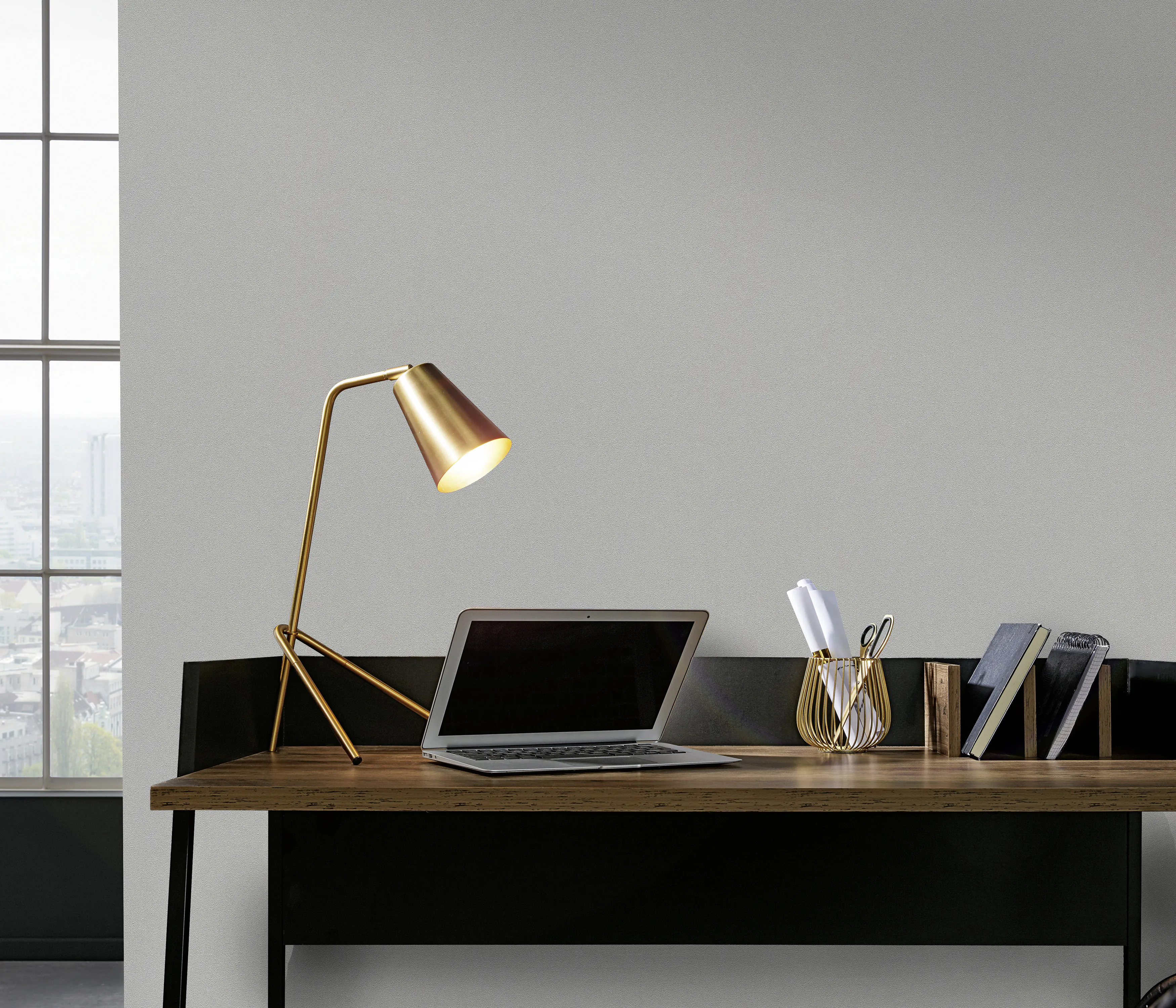 Erismann Vliestapete 02403-20, Uni grau, 10,05 x 0,53 m