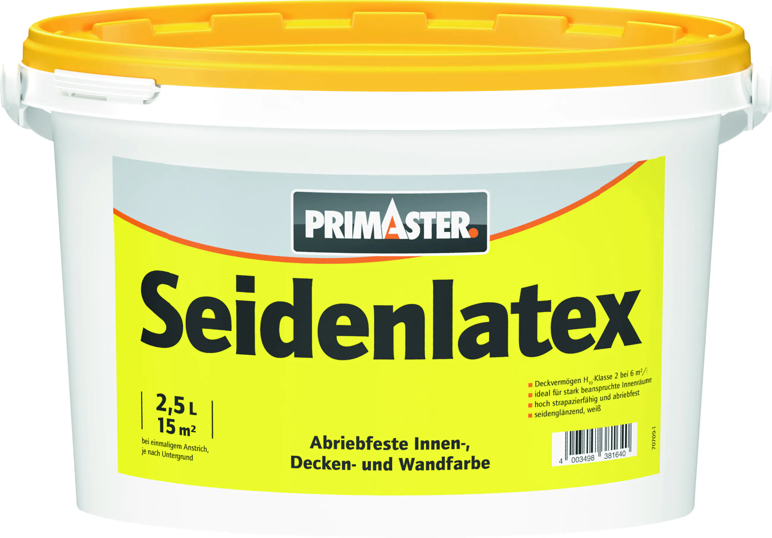 Primaster Latexfarbe seidenglänzend 2,5 L weiß 