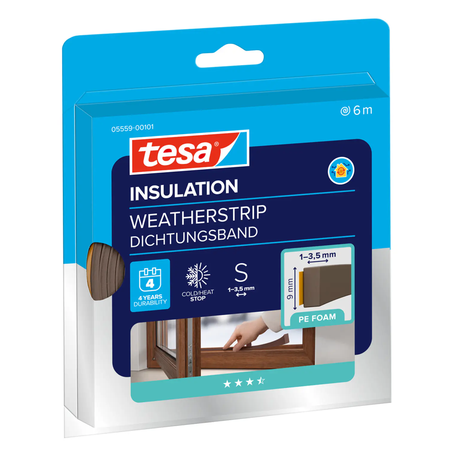 tesa Insulation Schaumstoffdichtung Standard 6 m, braun