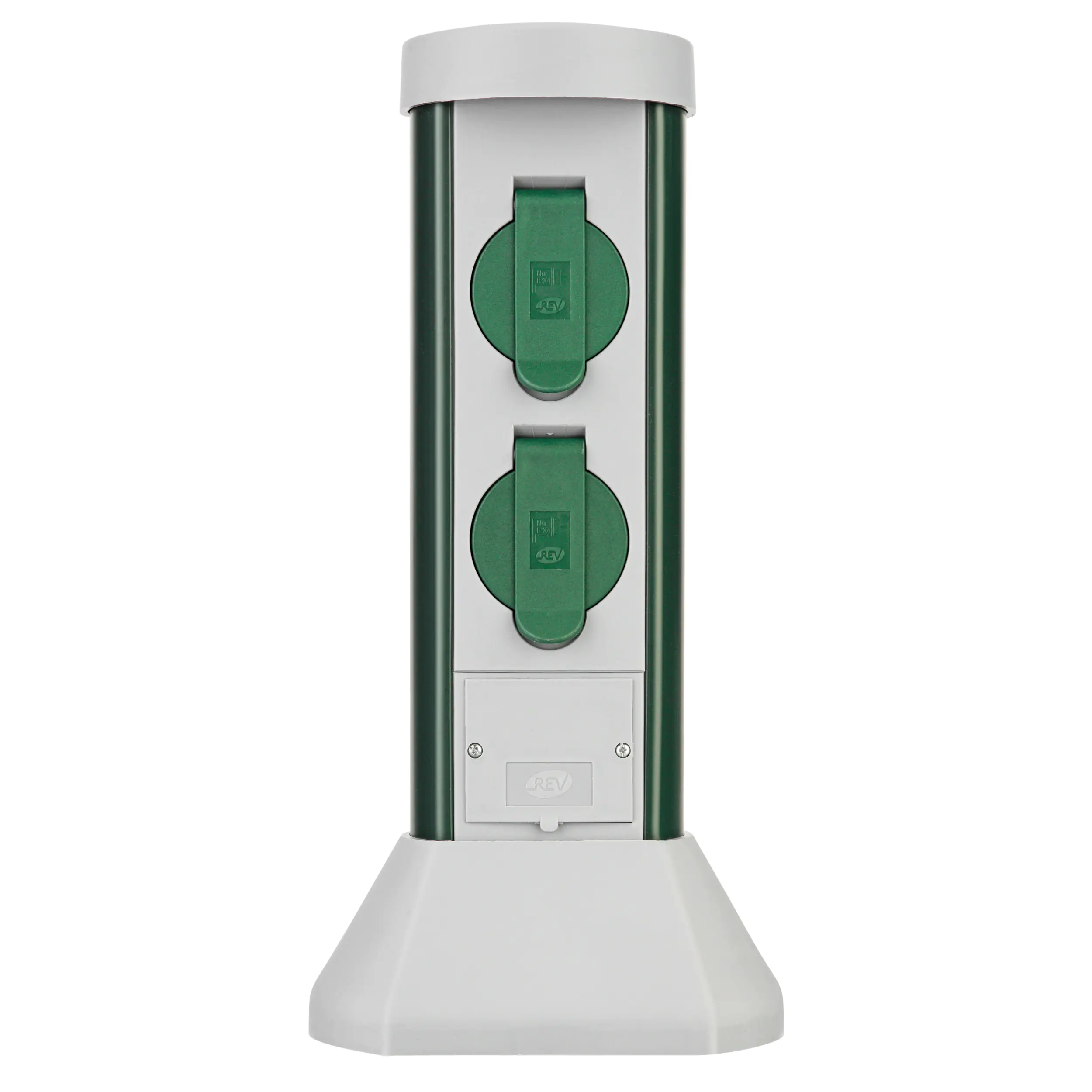 REV Garten-Steckdose 2-fach GreenCraft 2m Zuleitung grau-grün