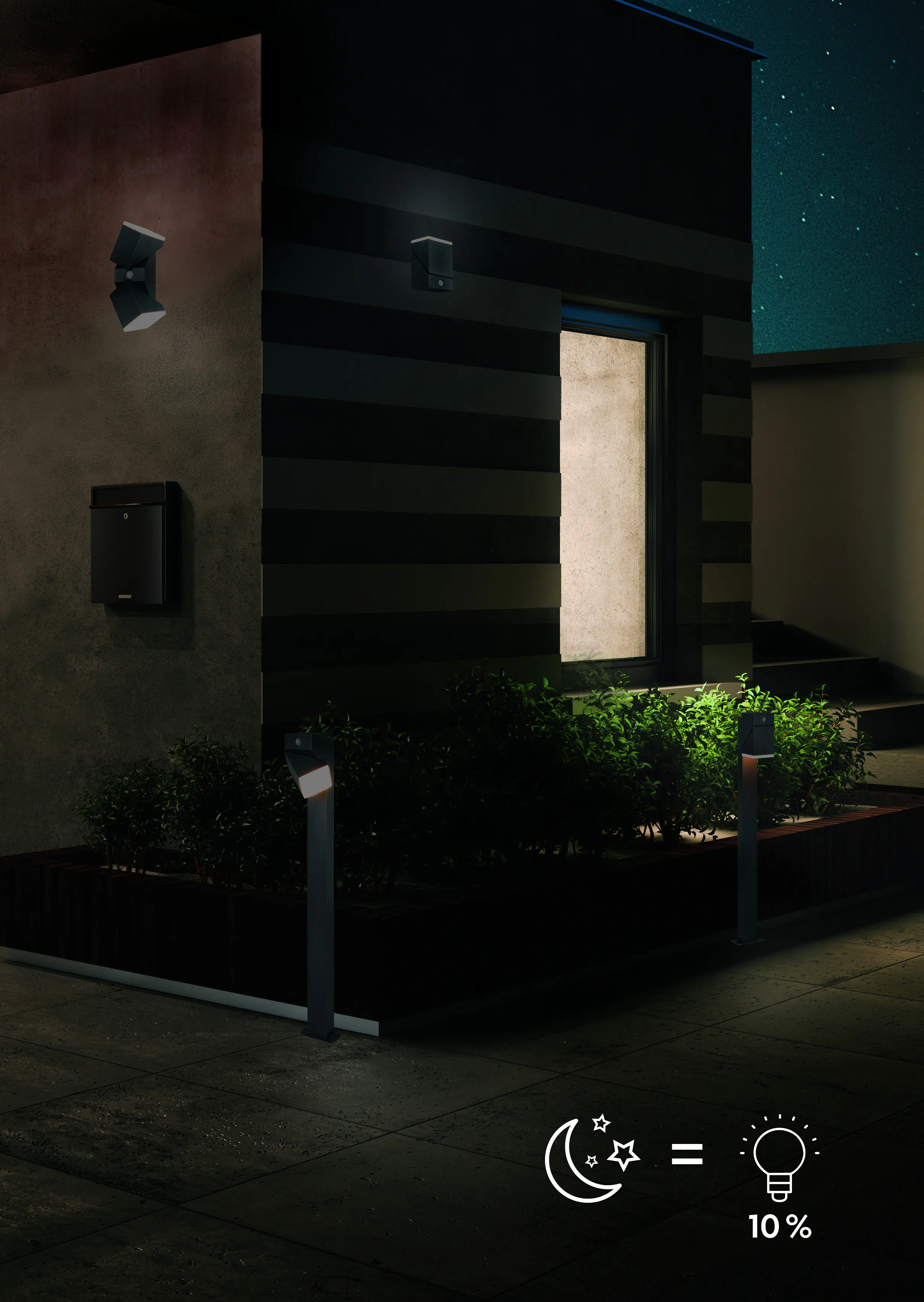 Trio LED Wandleuchte Avon innen/außen anthrazit standby 7W warmweiß