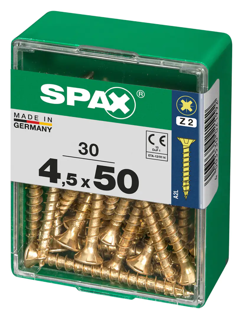 Spax Universalschrauben 4.5 x 50 mm PZ 2 - 30 Stk. Spax Universalschrauben 4.5 x 50 mm PZ 2 - 30 Stk.
