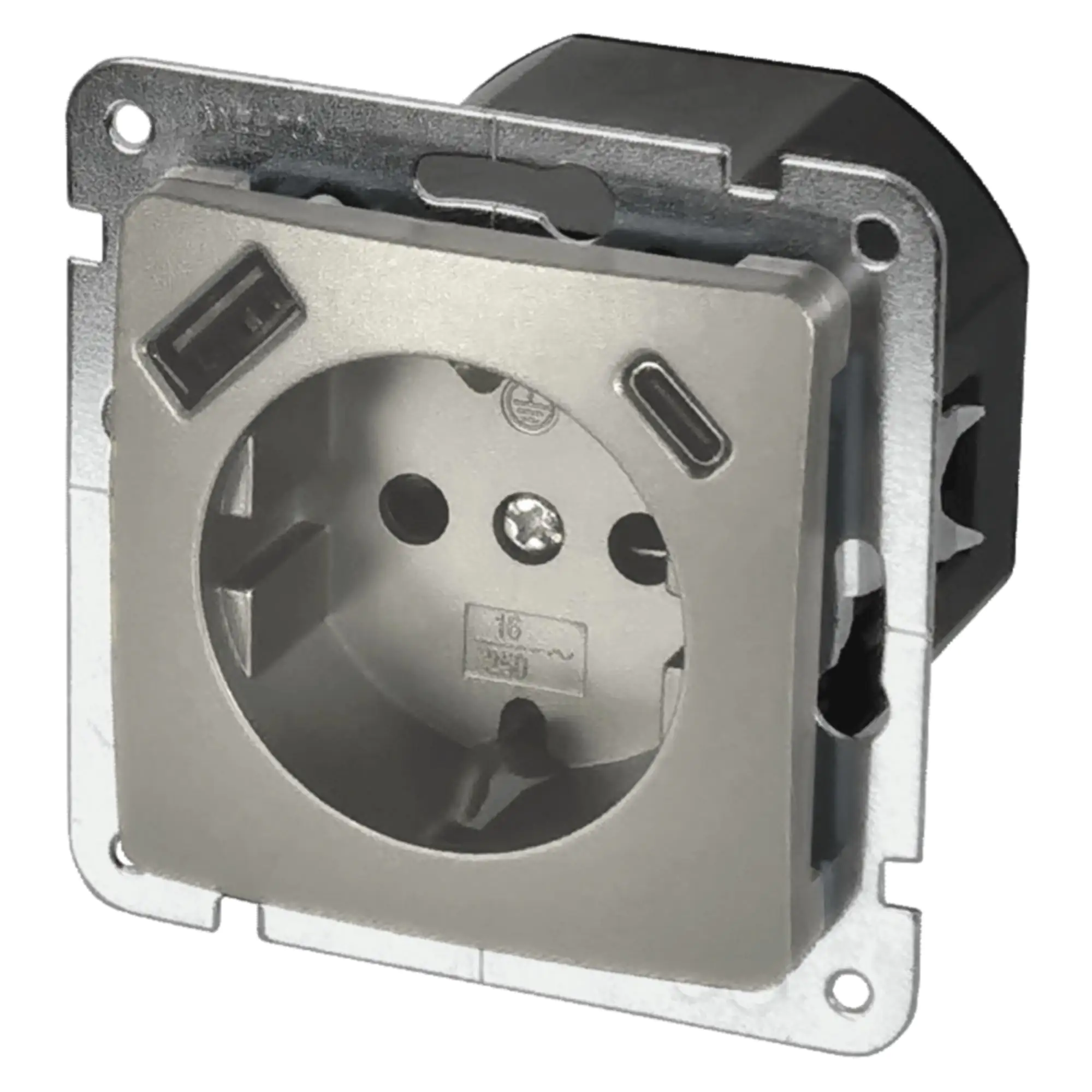 Unitec Steckdose mit USB A & C Monaco platin Unitec Steckdose mit USB A & C Monaco platin