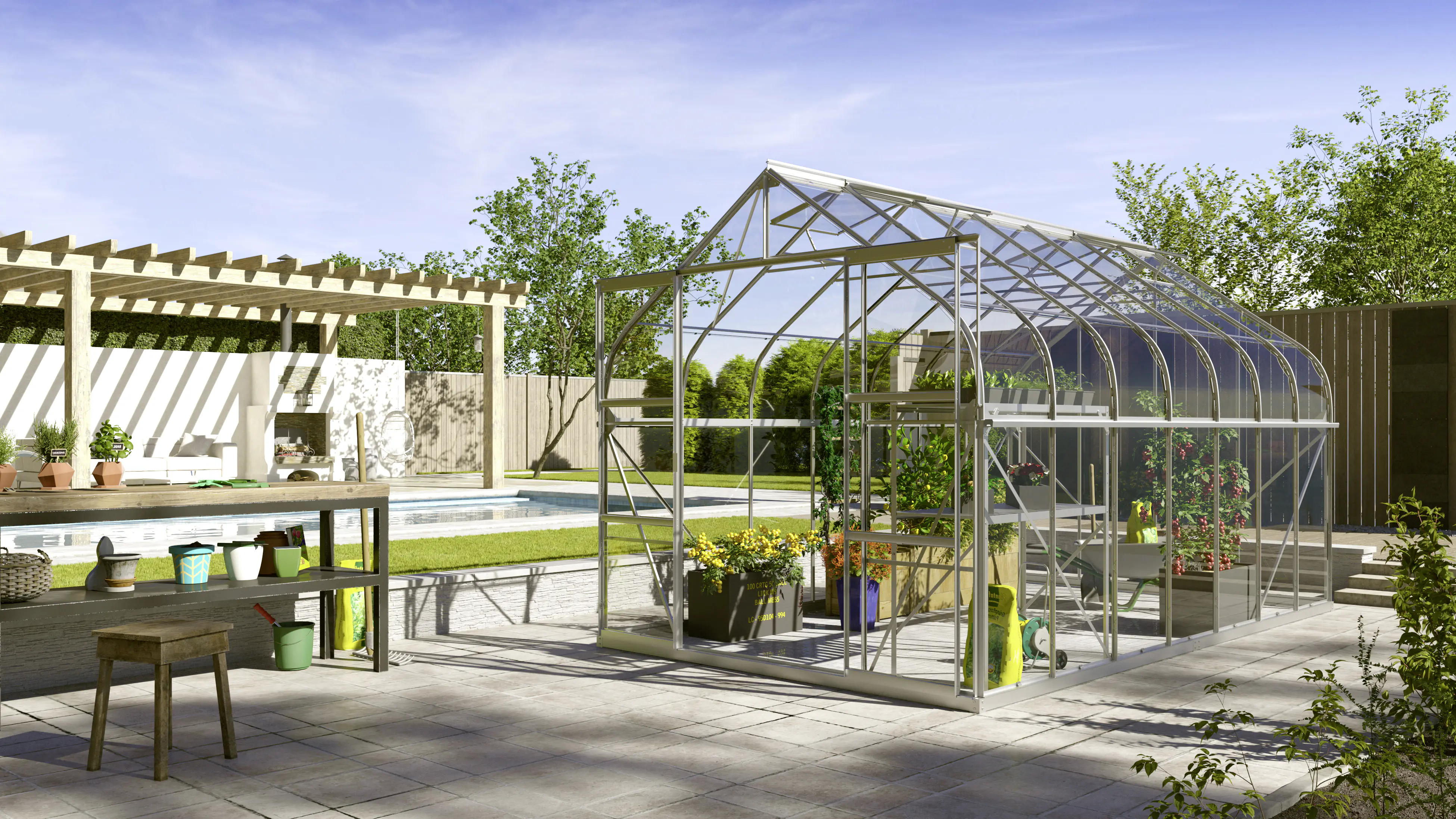 Vitavia Gewächshaus Dione 11500 264 x 445 cm 3 mm Sicherheitsglas Vitavia Gewächshaus Dione 11500 264 x 445 cm 3 mm Sicherheitsglas