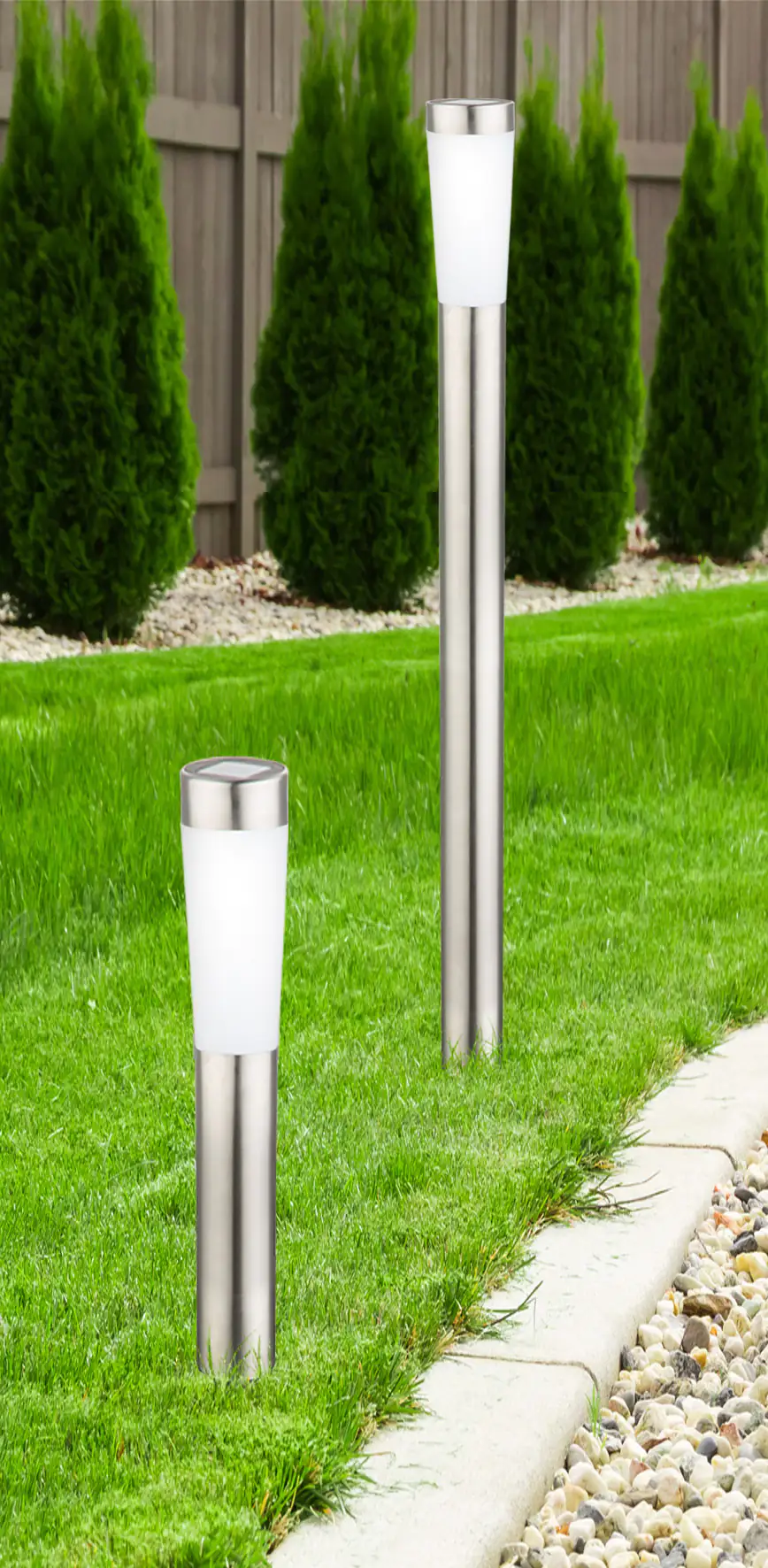 Globo Solarleuchte LED Solar edelstahl 56 x 7,5 cm