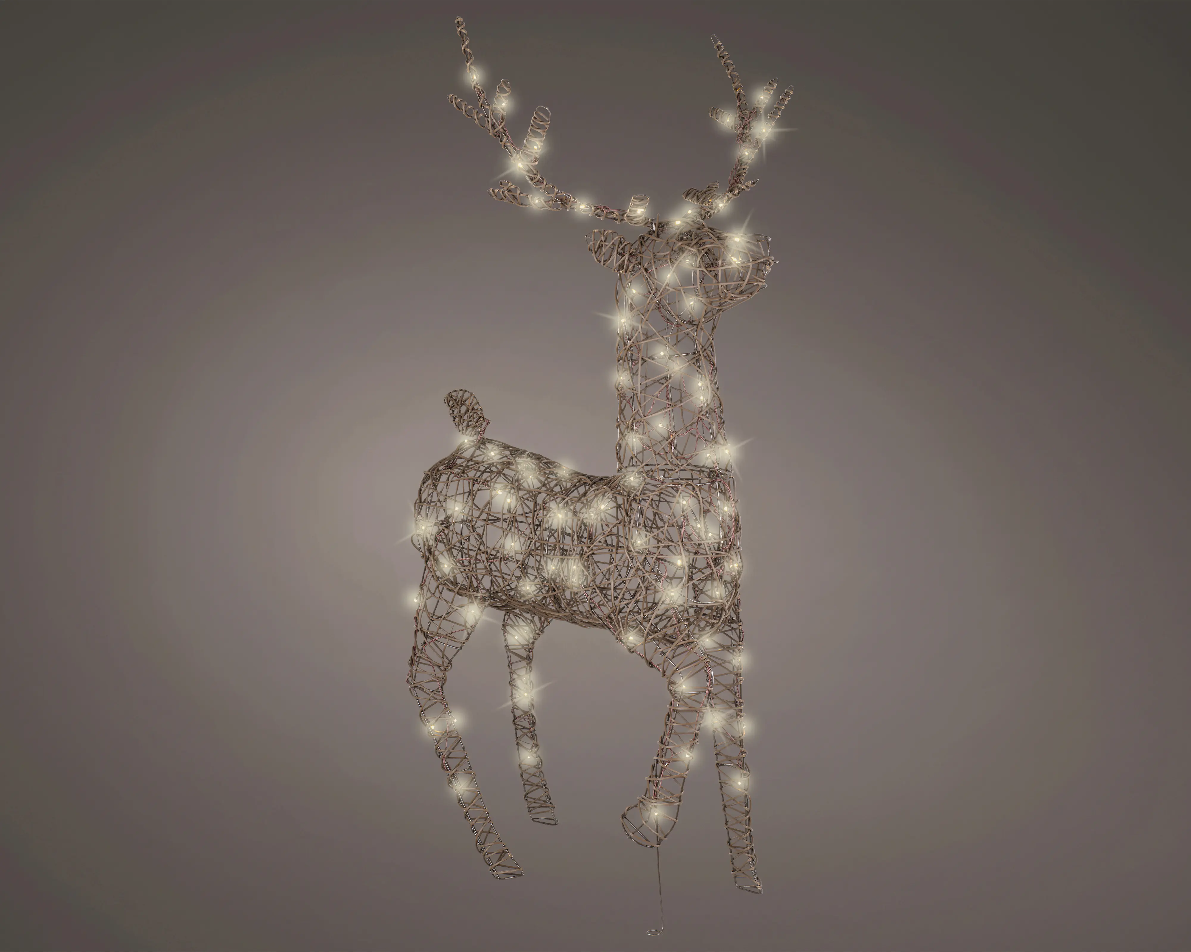 Lumineo LED Rentier mit Timer 147 x 86 cm warmweiß braun