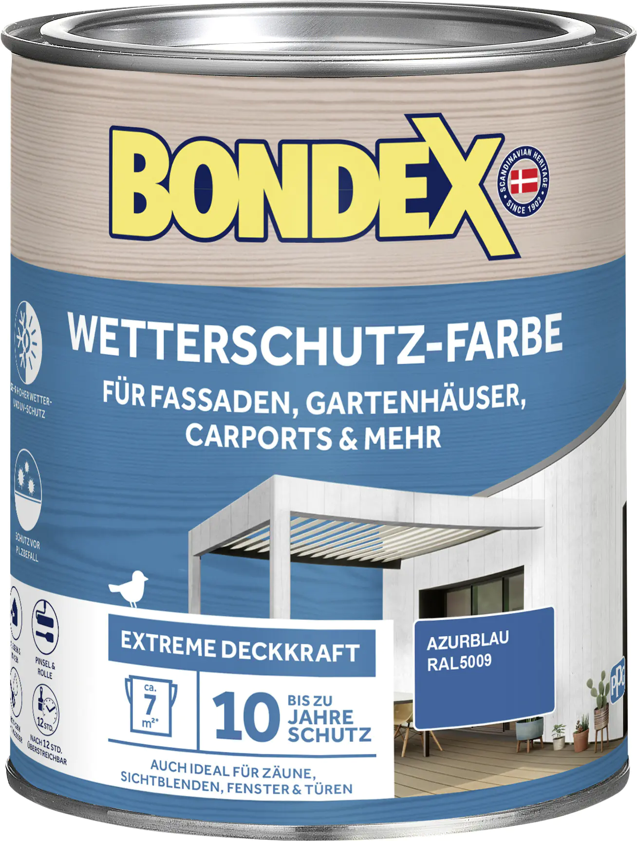 Bondex Wetterschutzfarbe 0,75 L azurblau 