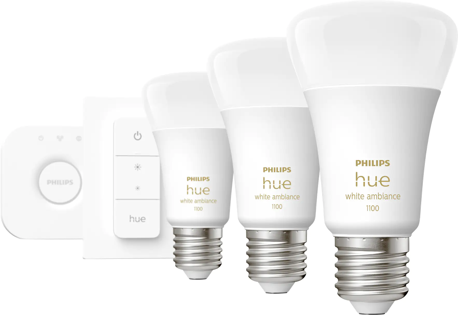 Philips Hue LED Leuchtmittel Starter-Set White Ambiance E27 8 W Bridge Philips Hue LED Leuchtmittel Starter-Set White Ambiance E27 8 W Bridge