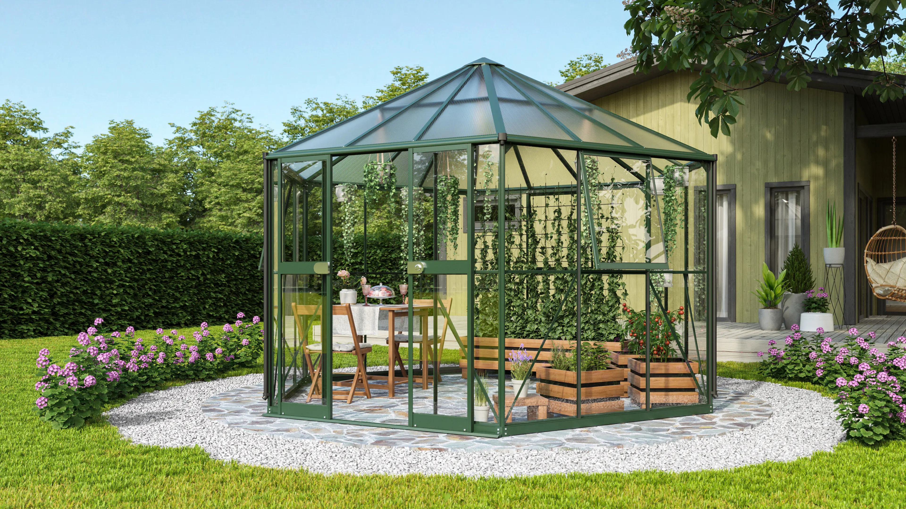 Vitavia Gewächshaus Pi 9000 383 x 333 cm 3 mm Sicherheitsglas