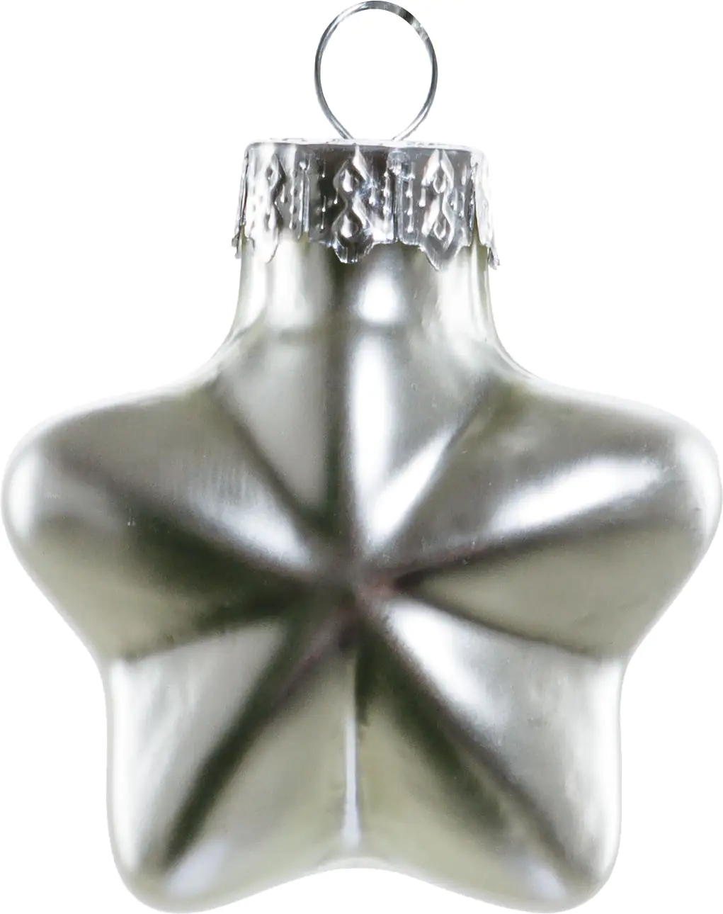 2076601538639_03 TrendLine Weihnachtskugeln Glas-Sterne 4 cm silber 12 Stück
