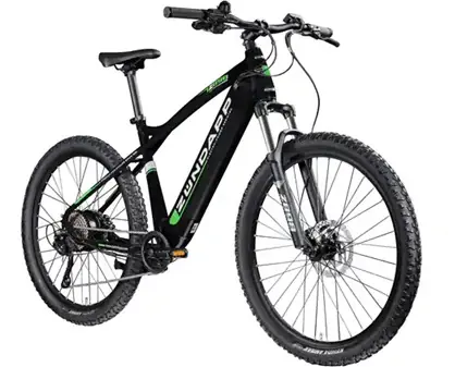 Zündapp E-Bike MTB Z898 27,5 Zoll RH 48cm 10-Gang Deore, 540 Wh schwarz grün
