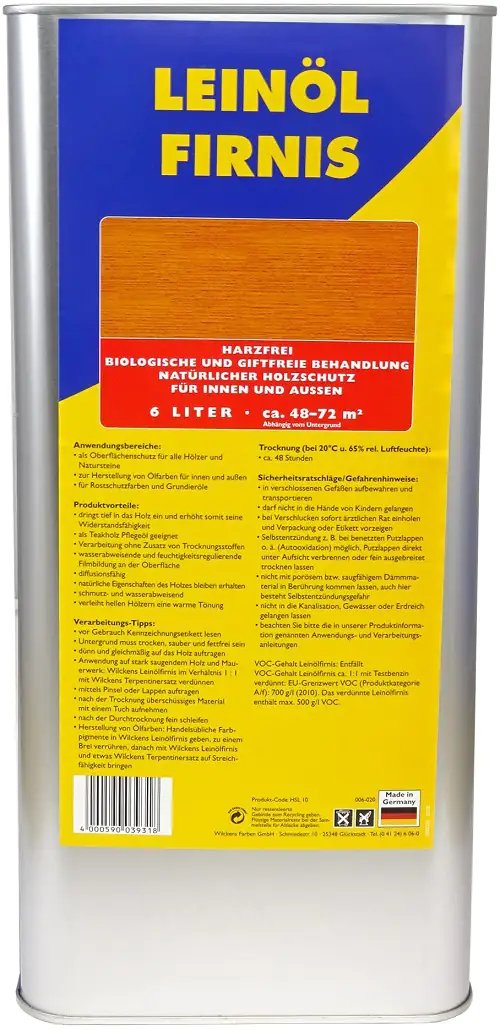 4000590039318 Leinölfirnis 6 L farblos