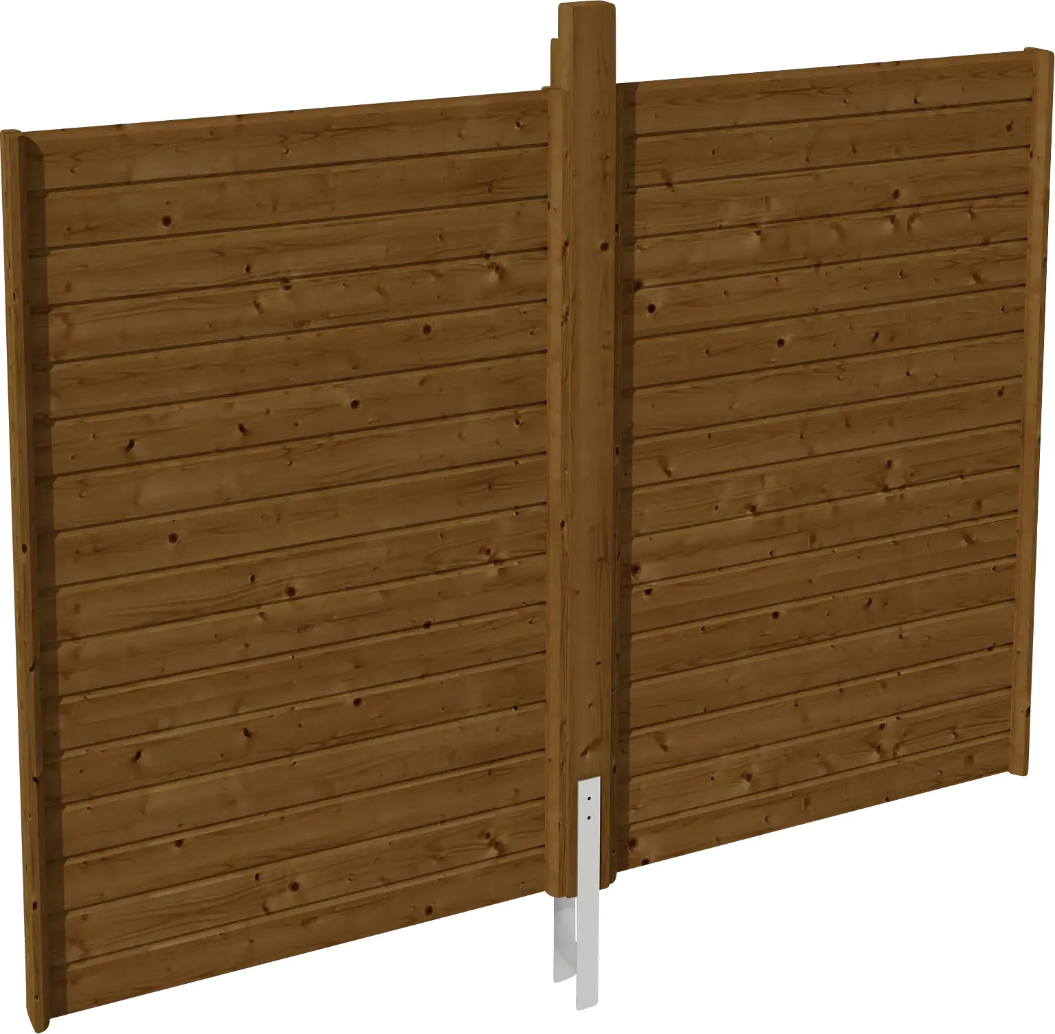 SKAN HOLZ Rückwand Profilschalung 291x200cm, lasiert in Nussbaum