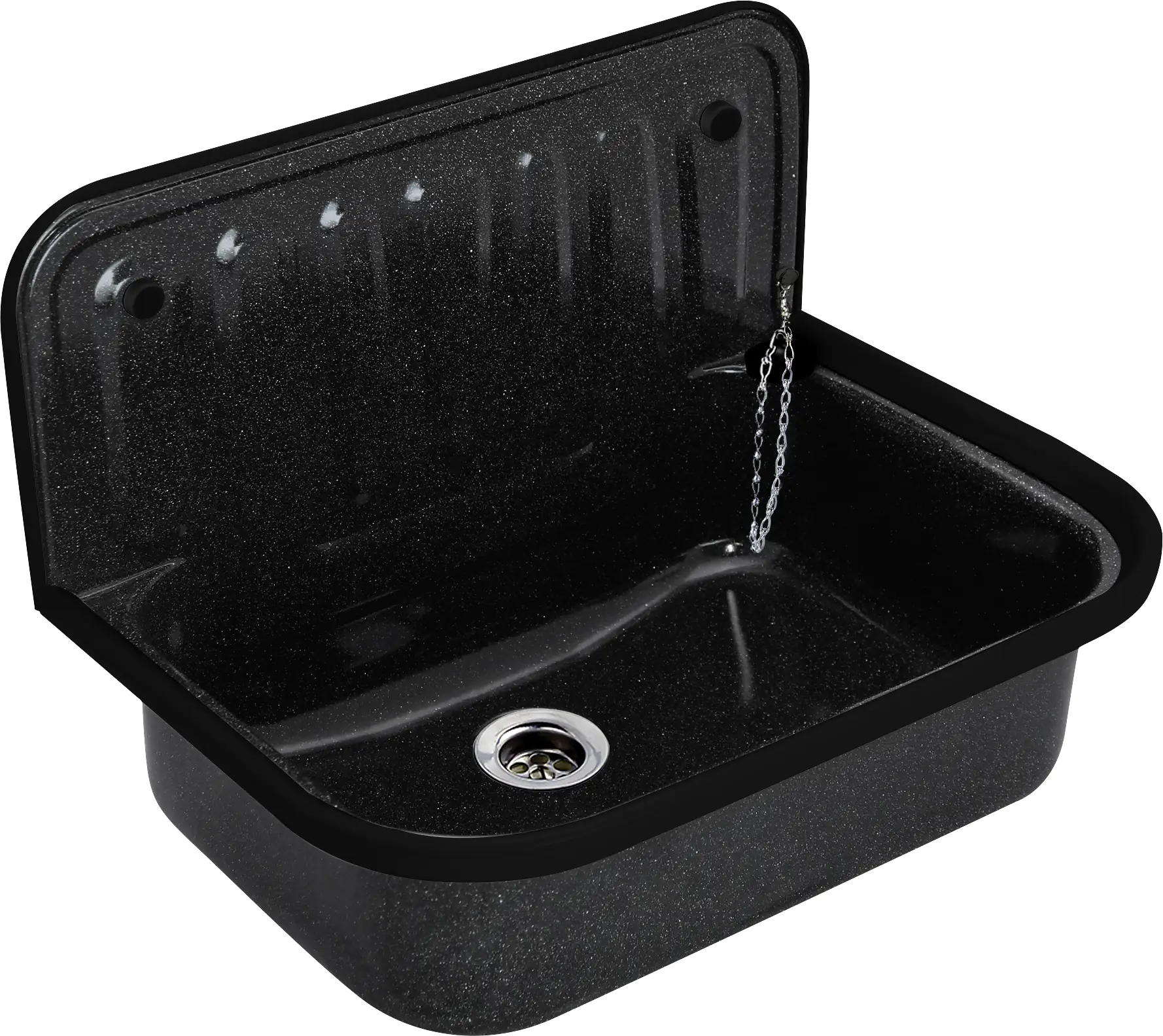 Stahl-Ausgussbecken Granitoptik 50 x 38 cm Stahl-Ausgussbecken Granitoptik 50 x 38 cm