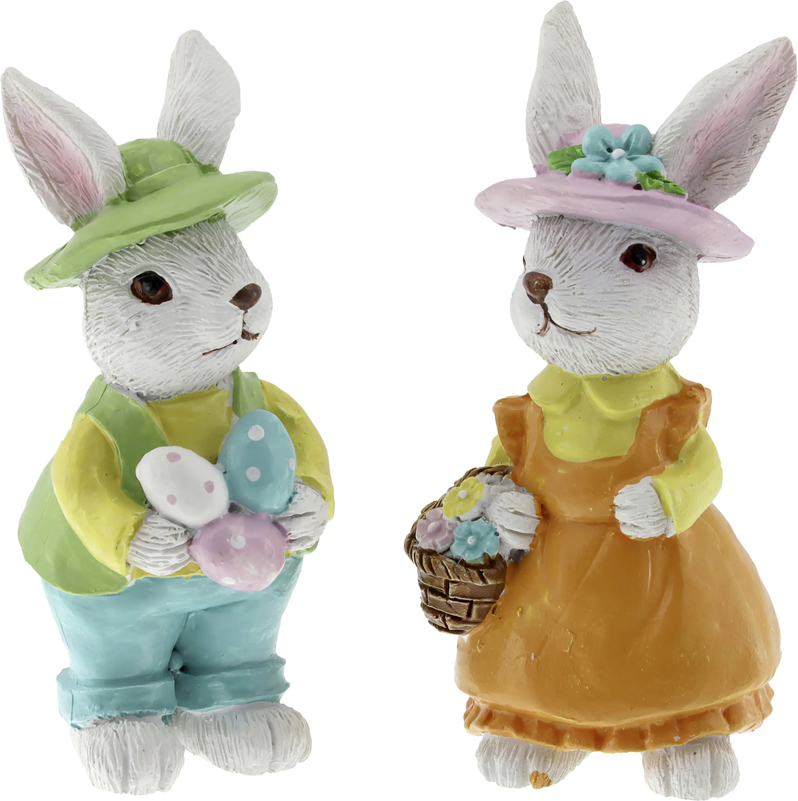 Dekofigur Osterhase mit Hut 9 cm bunt