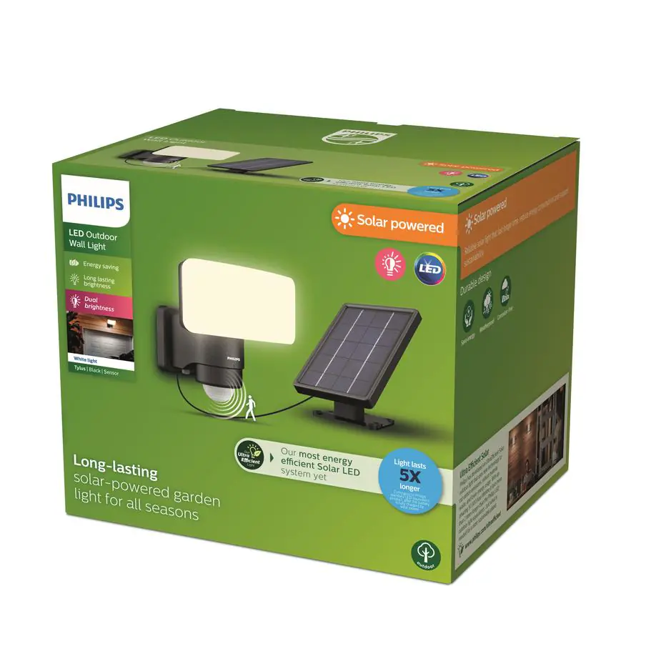 Philips Solar Wandleuchte Tylus schwarz 18,5 x 17 x 21 cm warmweiß-kaltweiß