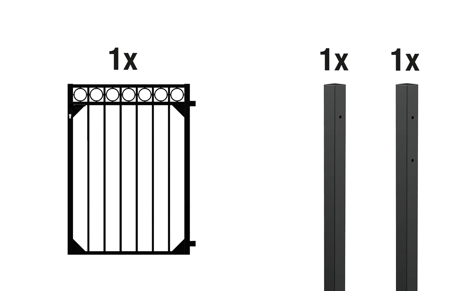 Alberts Komplettset Tor Circle 120 x 96,5 cm matt schwarz