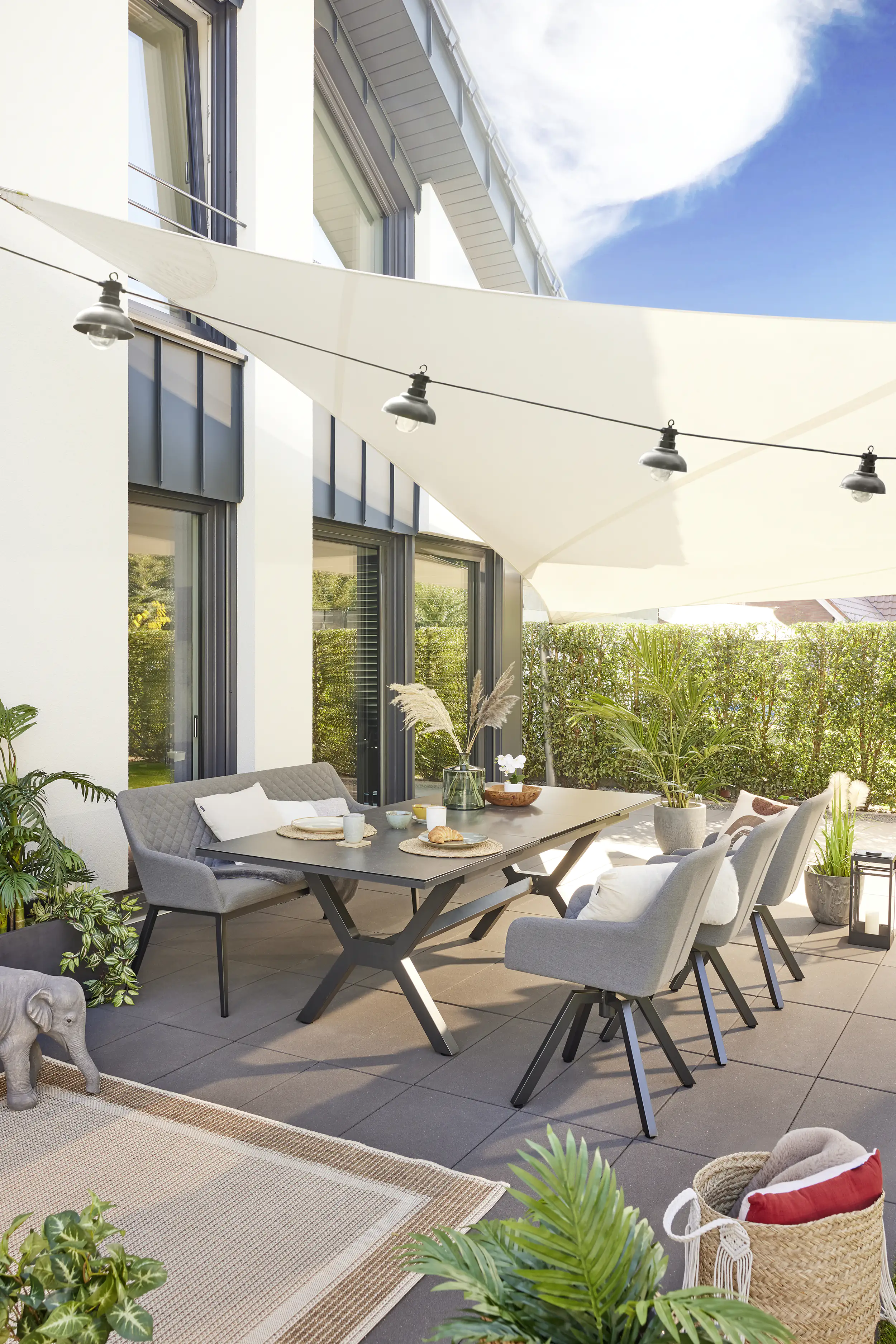 Primaster Bank Miramar mit wetterfestem Bezug grau Primaster Bank Miramar mit wetterfestem Bezug grau