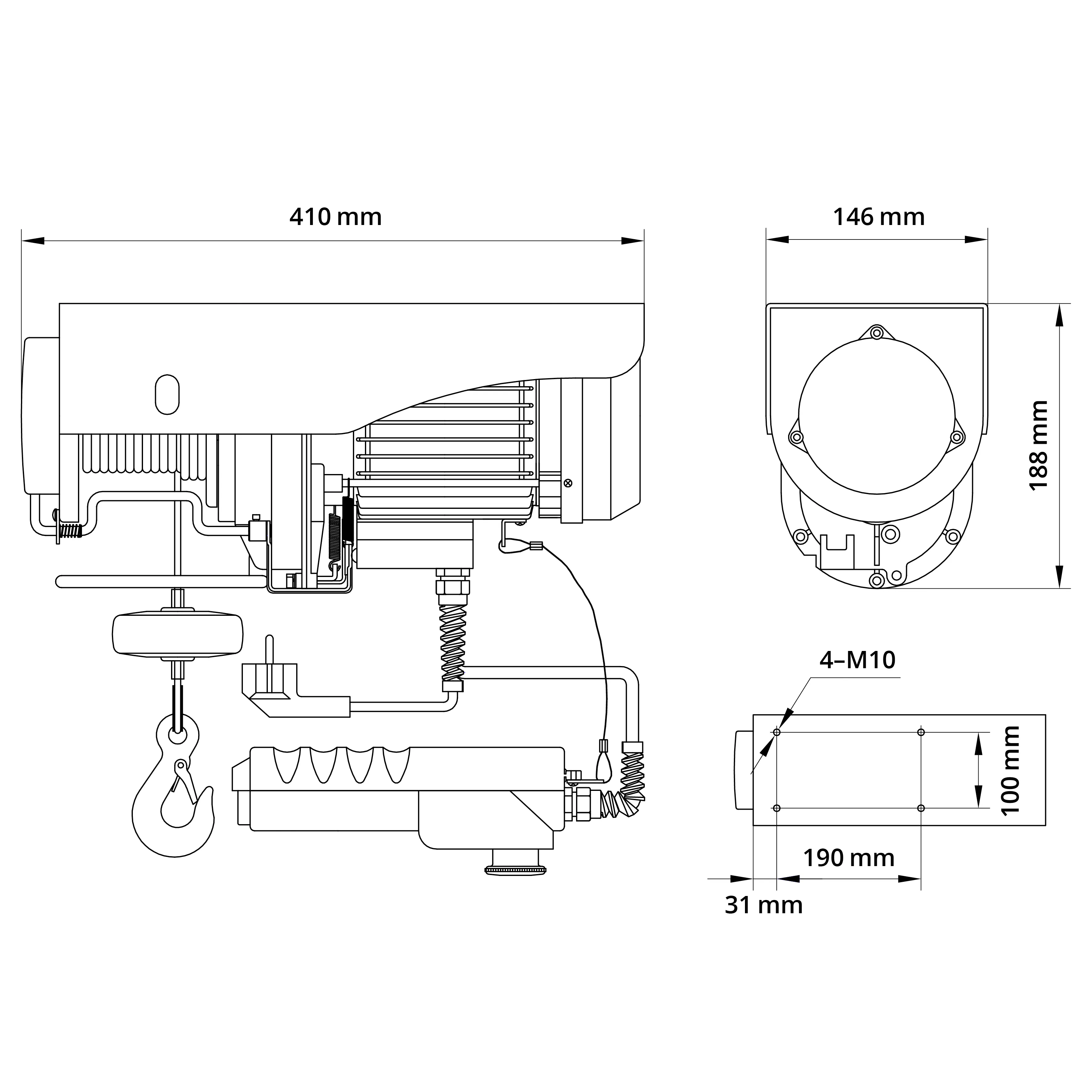 Güde elektrischer Seilzug GSZ 300/600 Seilzüge