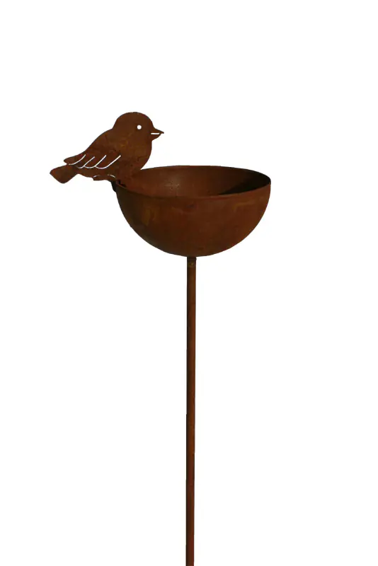 Badeko Gartenstecker Vogeltränke 120 cm rostbraun