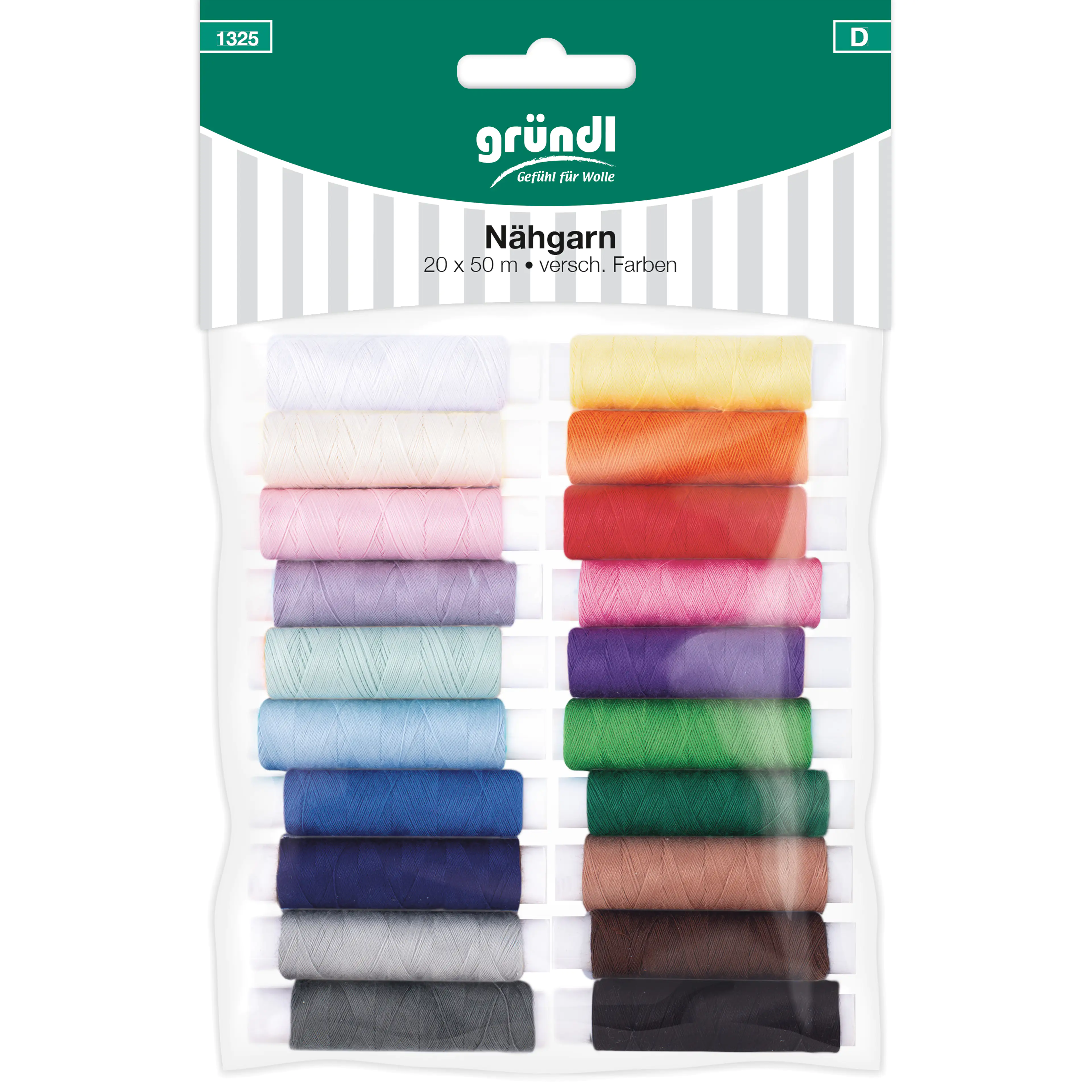 Gründl Nähgarn 20 x 50 m Garnstärke 40/2 verschiedene Farben