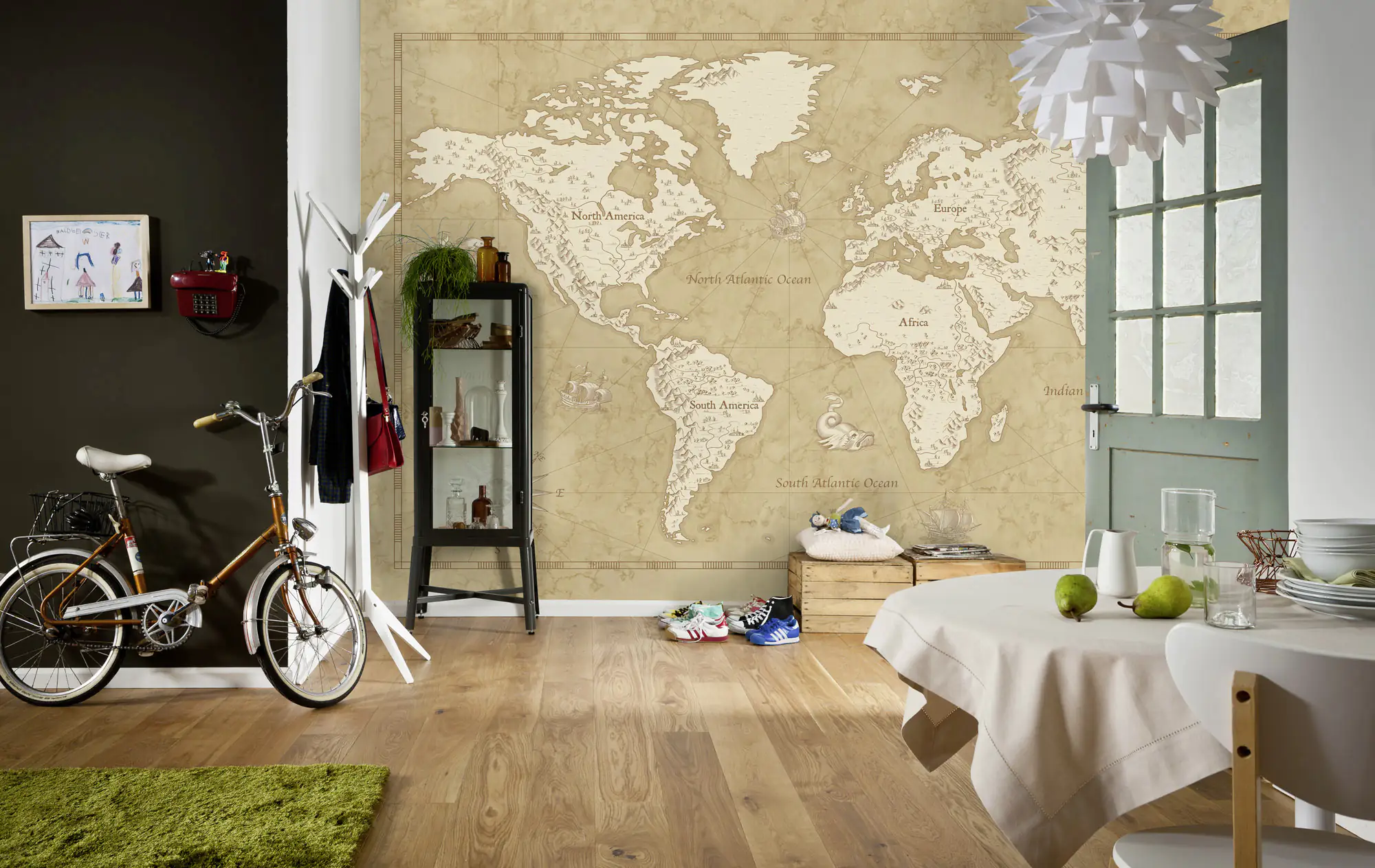 4055065390272_2865780 Komar Vlies Fototapete Vintage World Map 500 x 280 cm