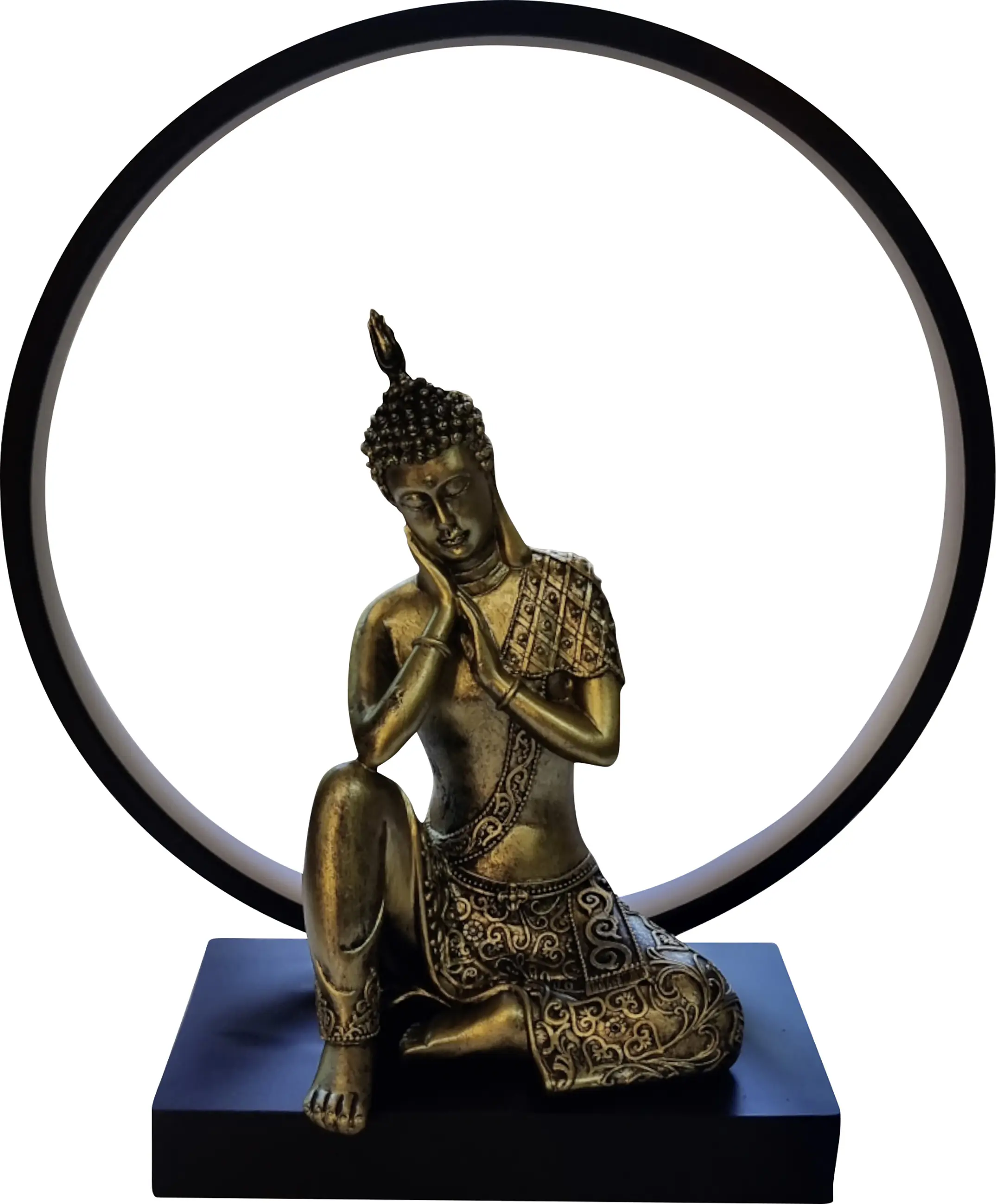 Dekofigur Buddha Lampe 34 cm bunt