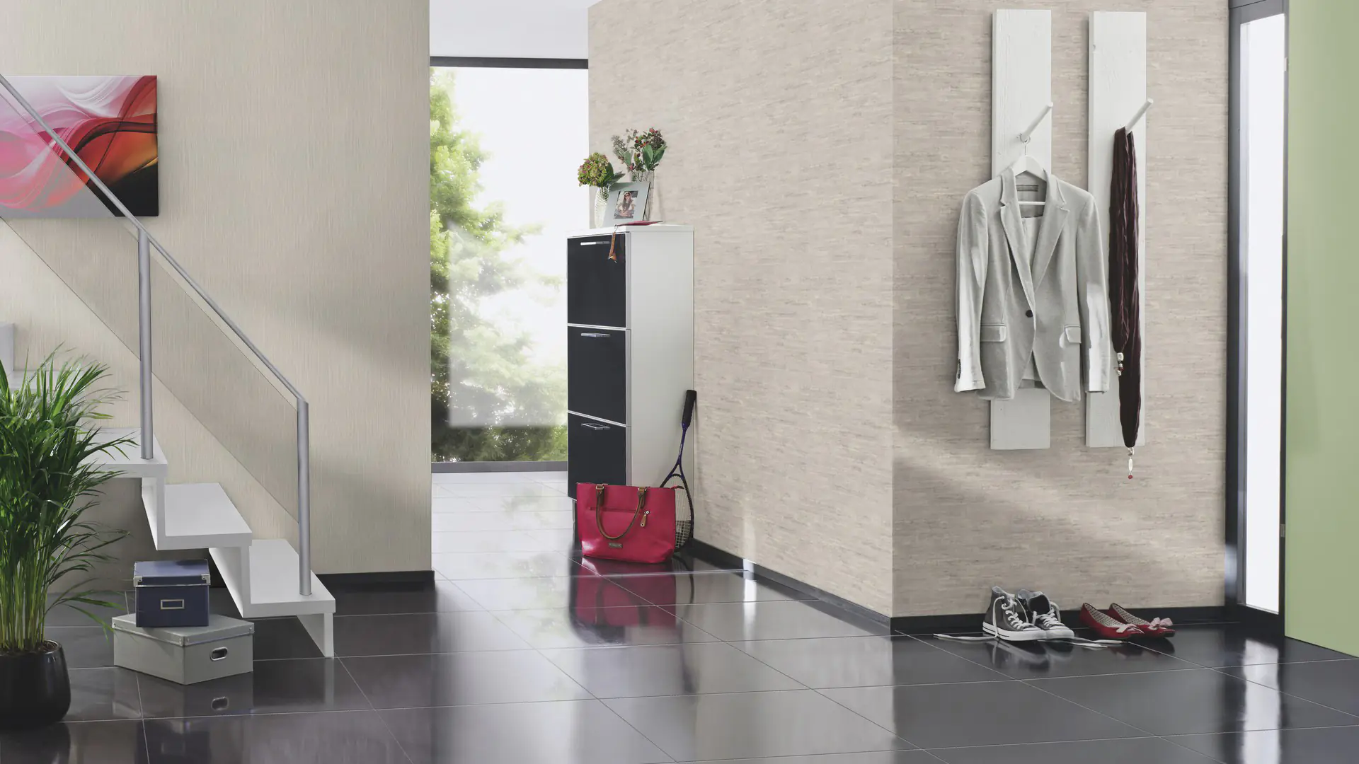 Rasch Vliestapete 537680 Grau-Hellgrau Uni 10,05 m x 0,53 m