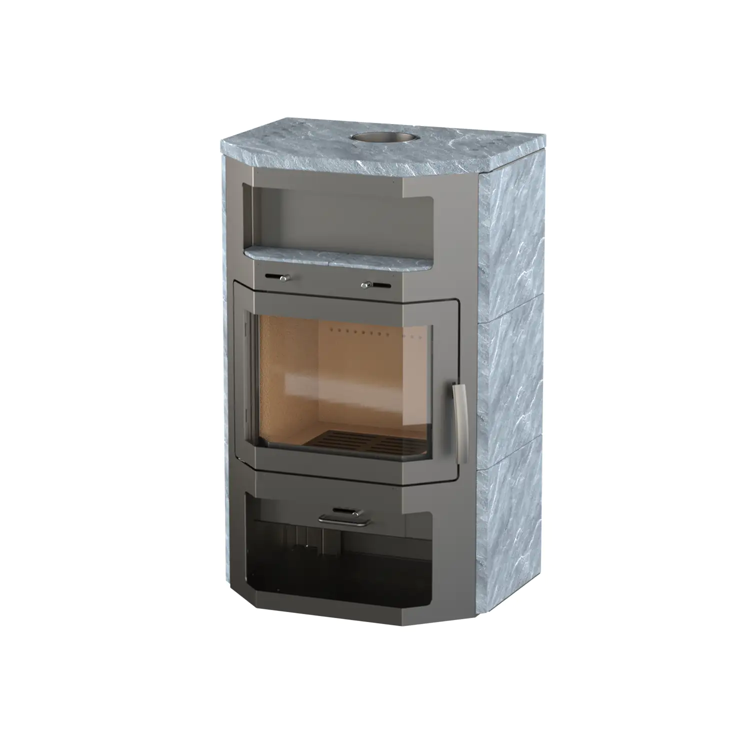 Thermia Kaminofen Bali Max Naturstein grau 8,5 kW