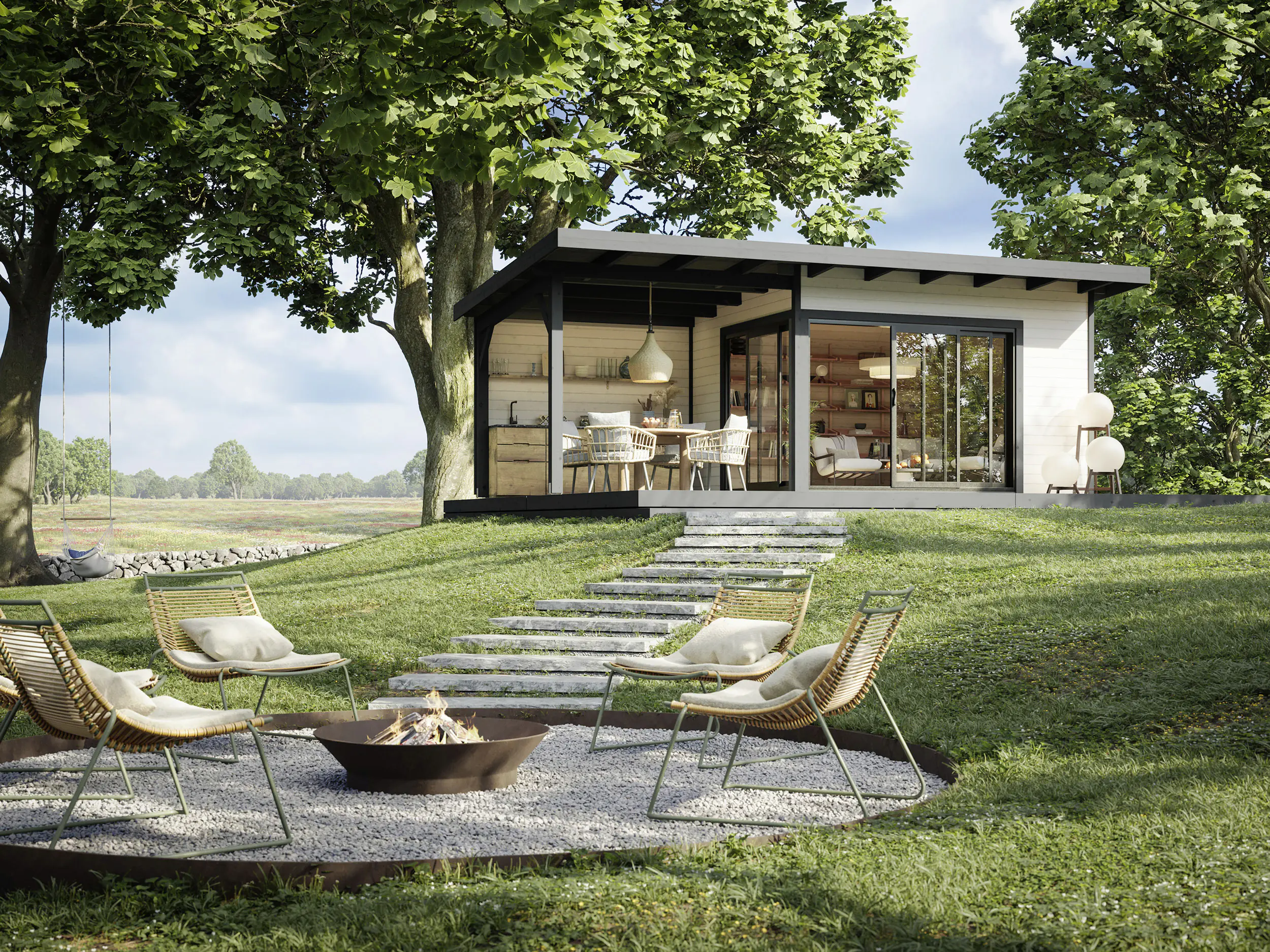 Palmako Gartenhaus Andrea 693 x 300 cm Slide Plus mit Schiebetüren naturbelassen Palmako Gartenhaus Andrea 693 x 300 cm Slide Plus mit Schiebetüren naturbelassen