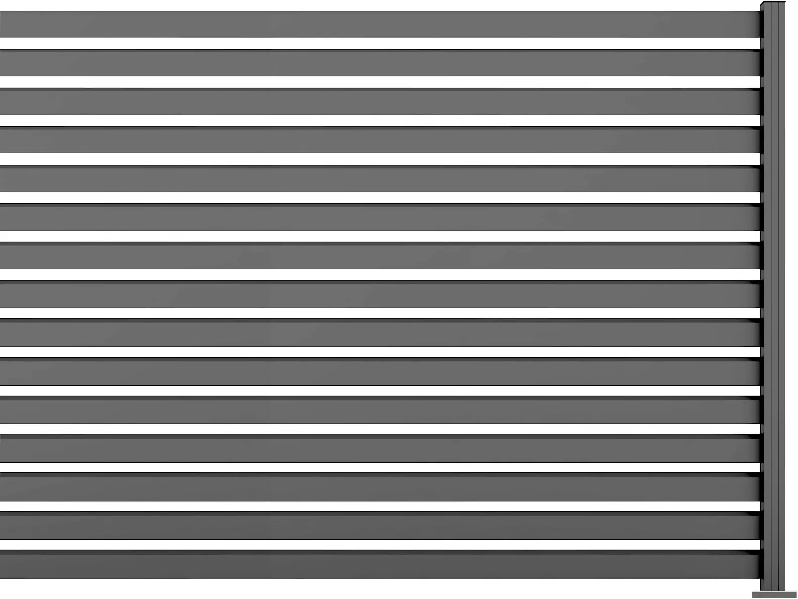 Ambiente Alu-Zaun Erweiterungsset Rhombus MAXI 187 x 244,2 cm grau