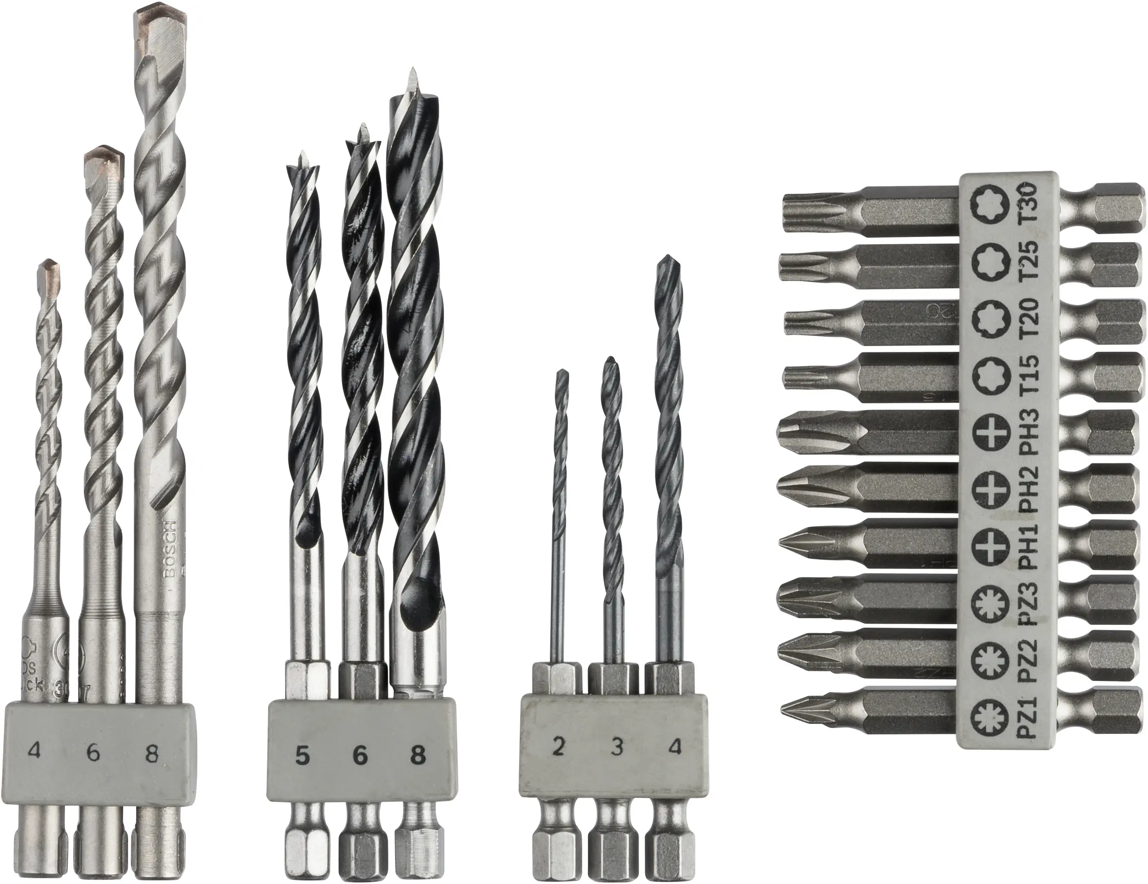 Bosch Bit-Bohrer-Set Stein / Holz / Metall 19-teilig Ø 2 -8 mm SDS Quick Bosch Bit-Bohrer-Set Stein / Holz / Metall 19-teilig Ø 2 -8 mm SDS Quick