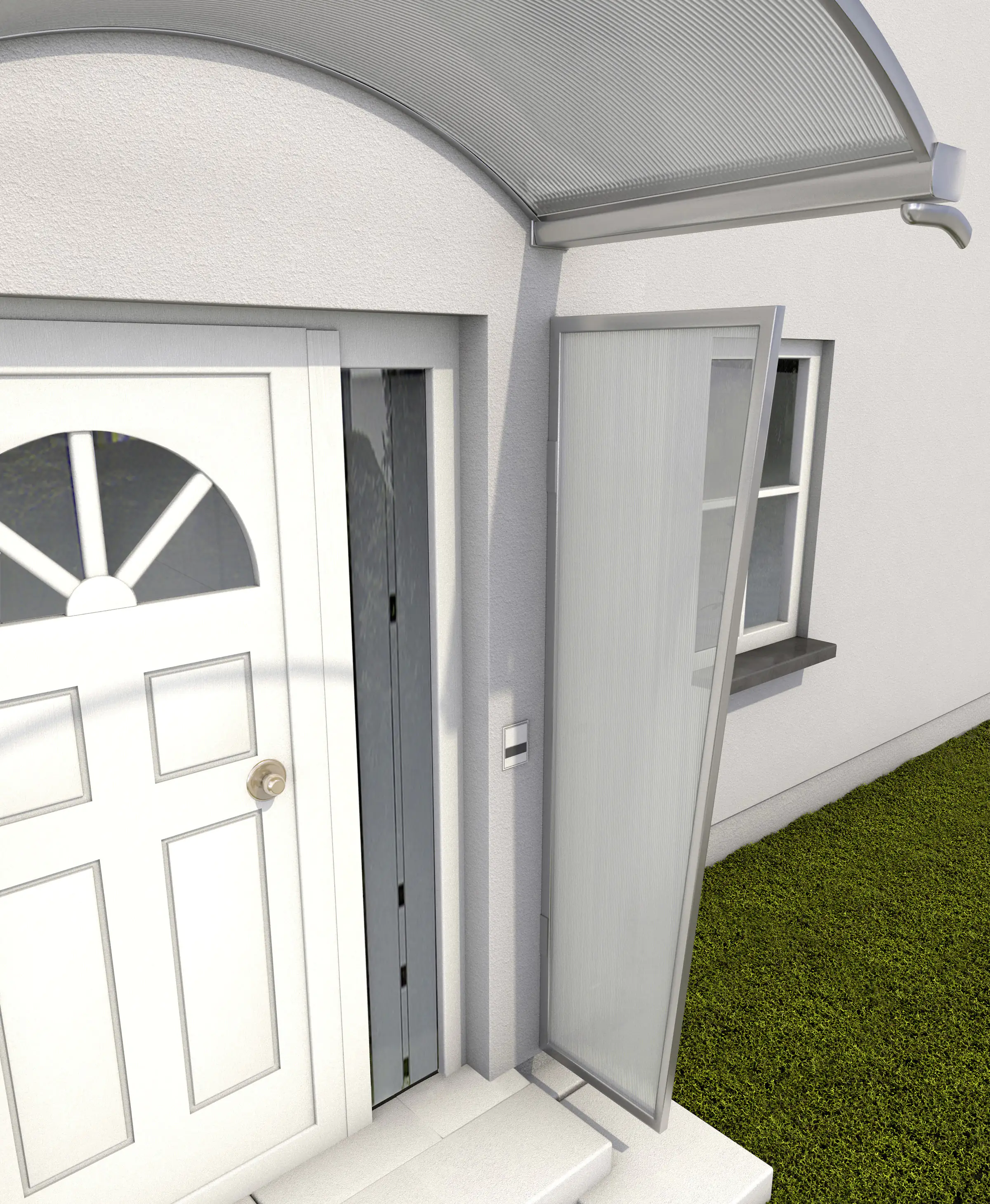 Gutta Seitenblende B1 Edelstahloptik, Polycarbonat klar