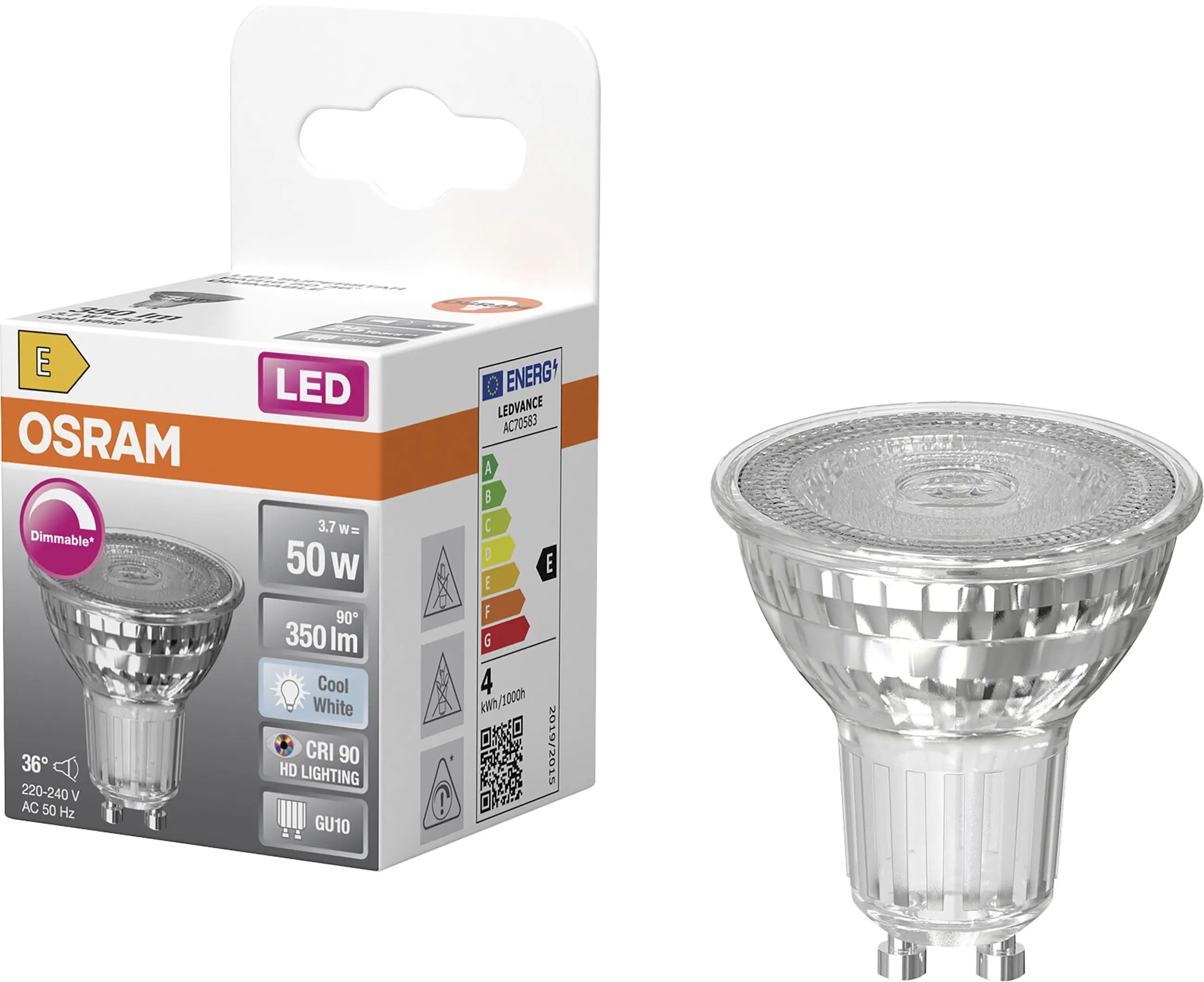 Osram LED Leuchtmittel GU10 Superstar PAR16 36° 3,7W dimmbar kaltweiß