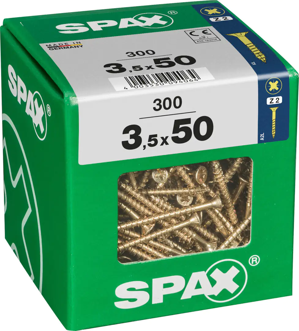 Spax Universalschrauben 3.5 x 50 mm PZ 2 - 300 Stk.