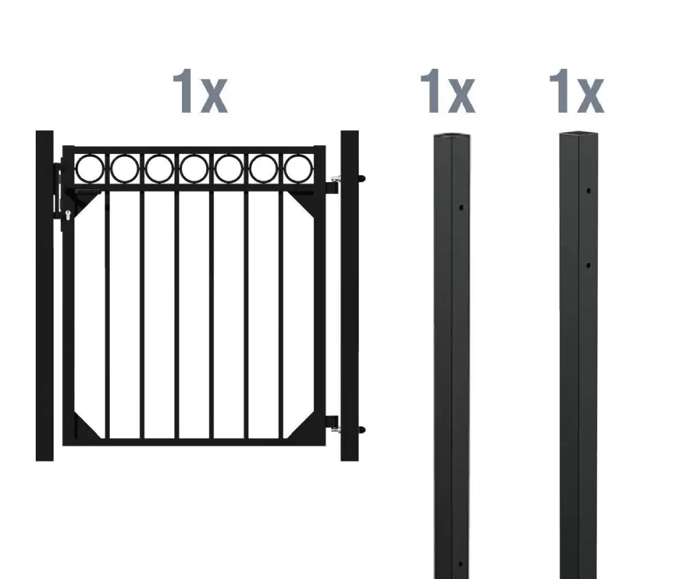 Alberts Komplettset Tor Circle 120 x 96,5 cm matt schwarz