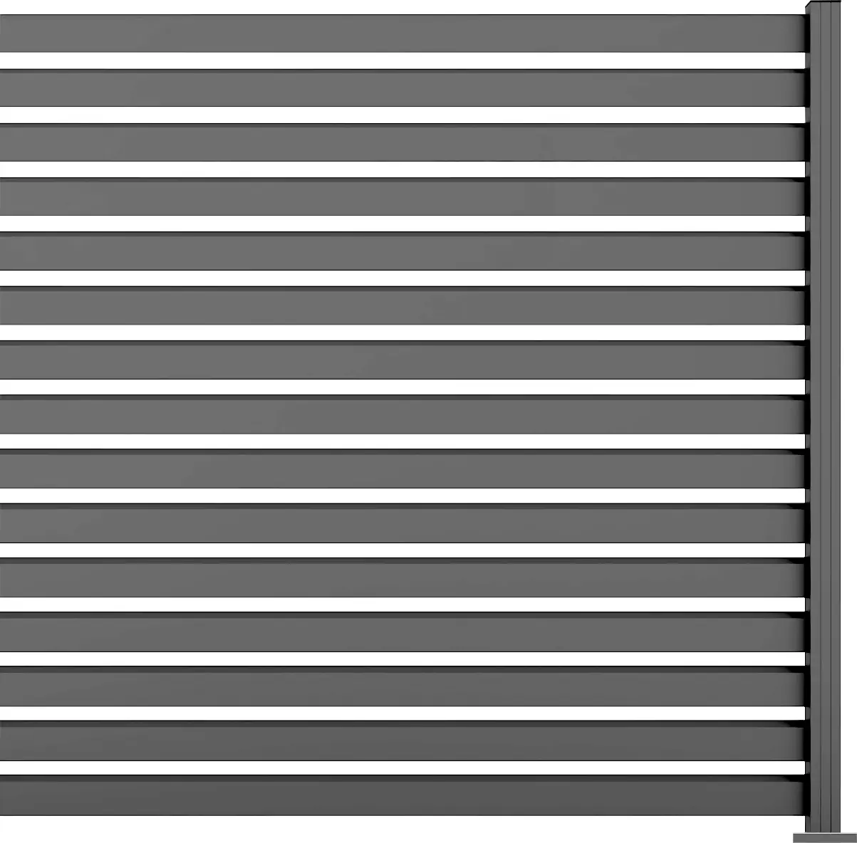 Ambiente Alu-Zaun Erweiterungsset Rhombus MAXI 187 x 184,2 cm grau 