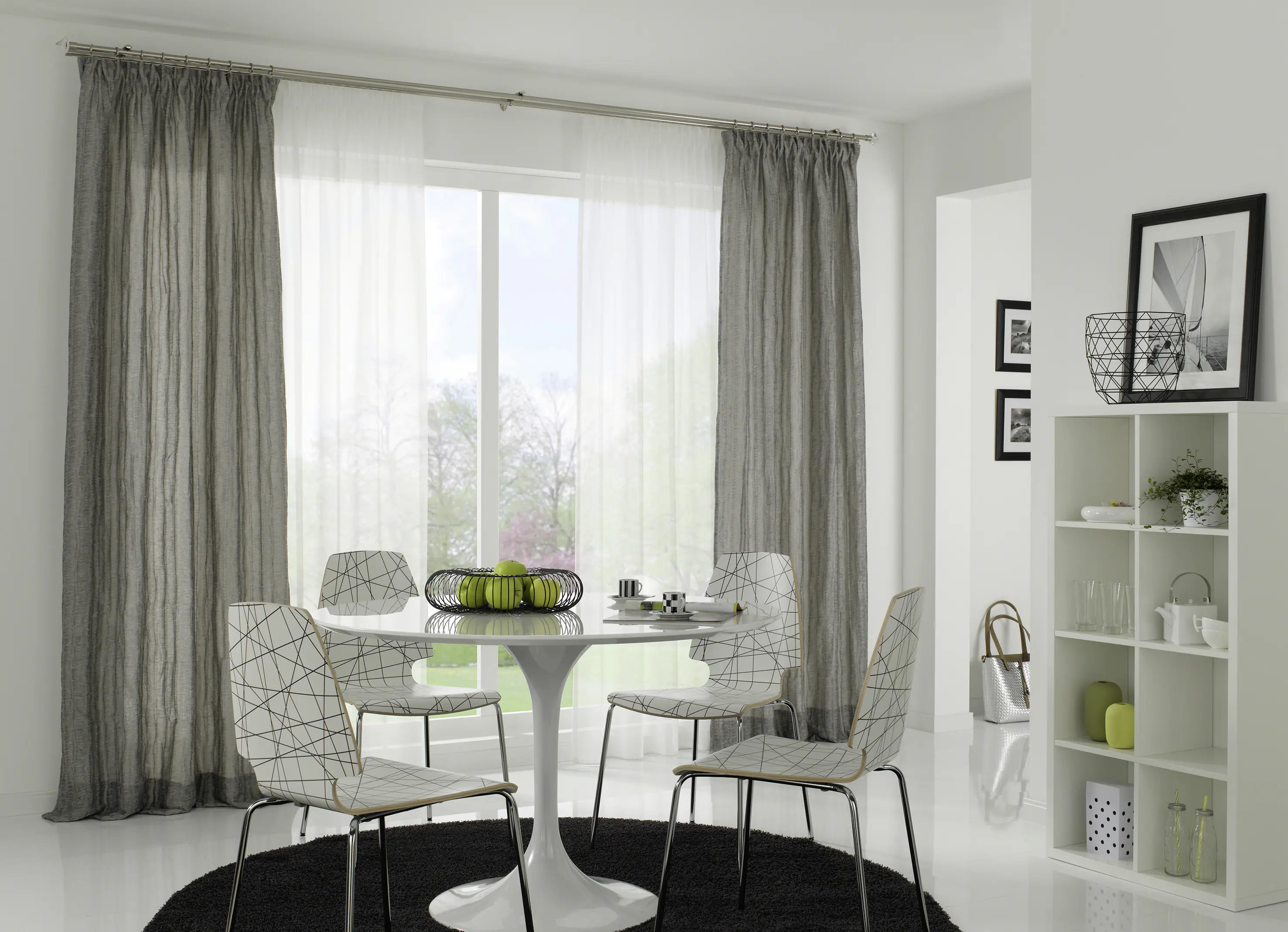 Gardinia Gardinenstange mit Innenlauf Chicago 20 mm edelstahl-optik 200 cm