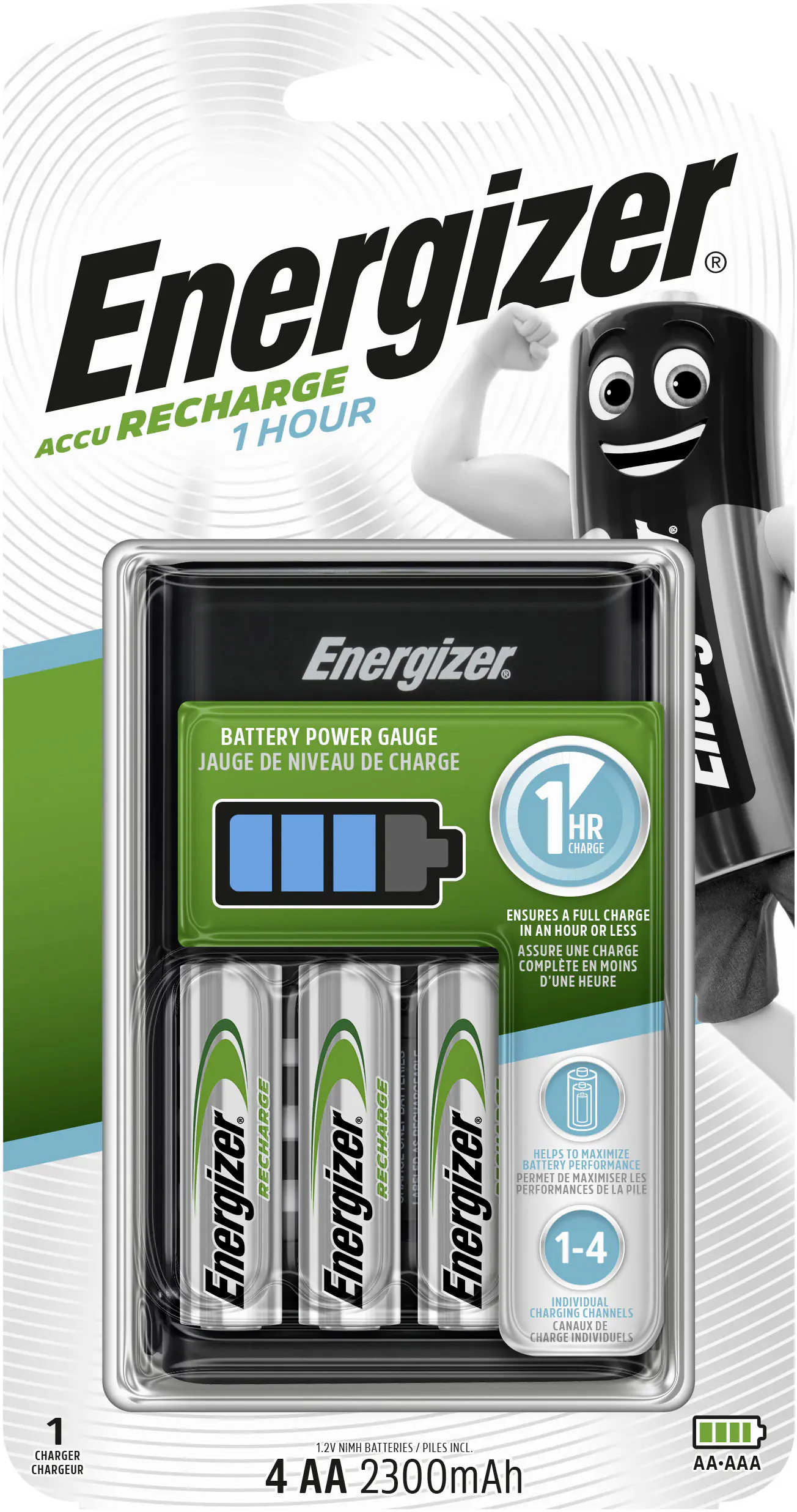 Energizer Ladegerät 1 HR Charger CH1HR3 inkl. 4-AA Mignon Energizer Ladegerät 1 HR Charger CH1HR3 inkl. 4-AA Mignon