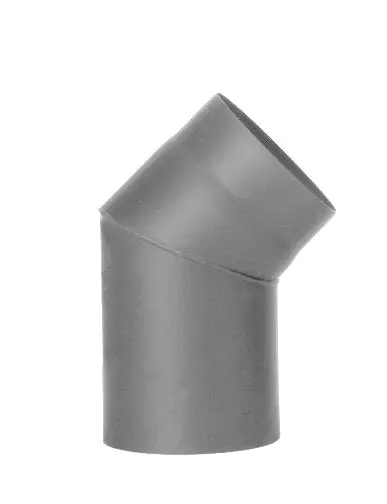 FireFix Ofenrohrbogen 45°, Ø 150 mm, mit Reinigungstür, hellgrau