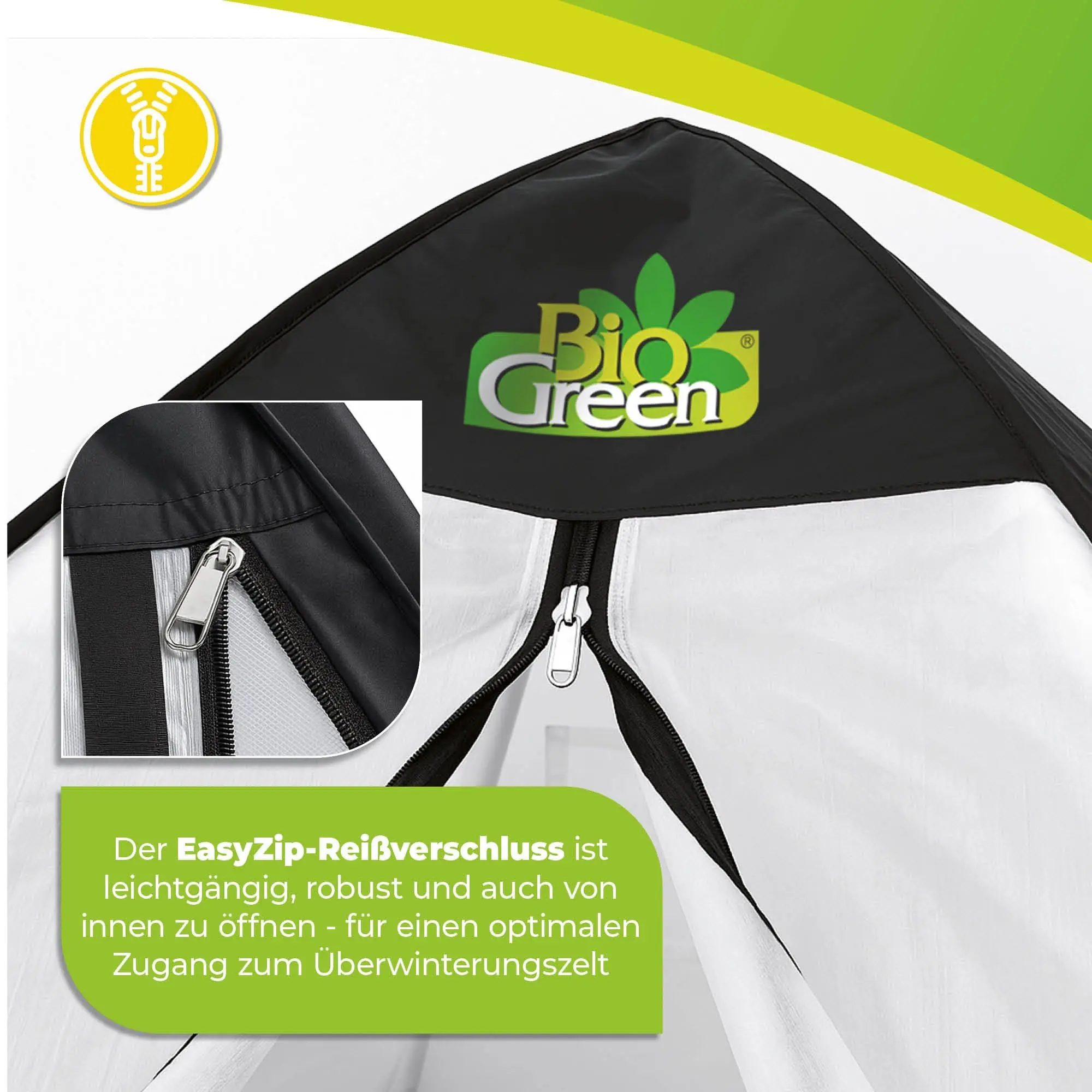 Biogreen Überwinterungszelt "Tropical Island Breeze XL" für Pflanzen H 280 x Ø 340 cm