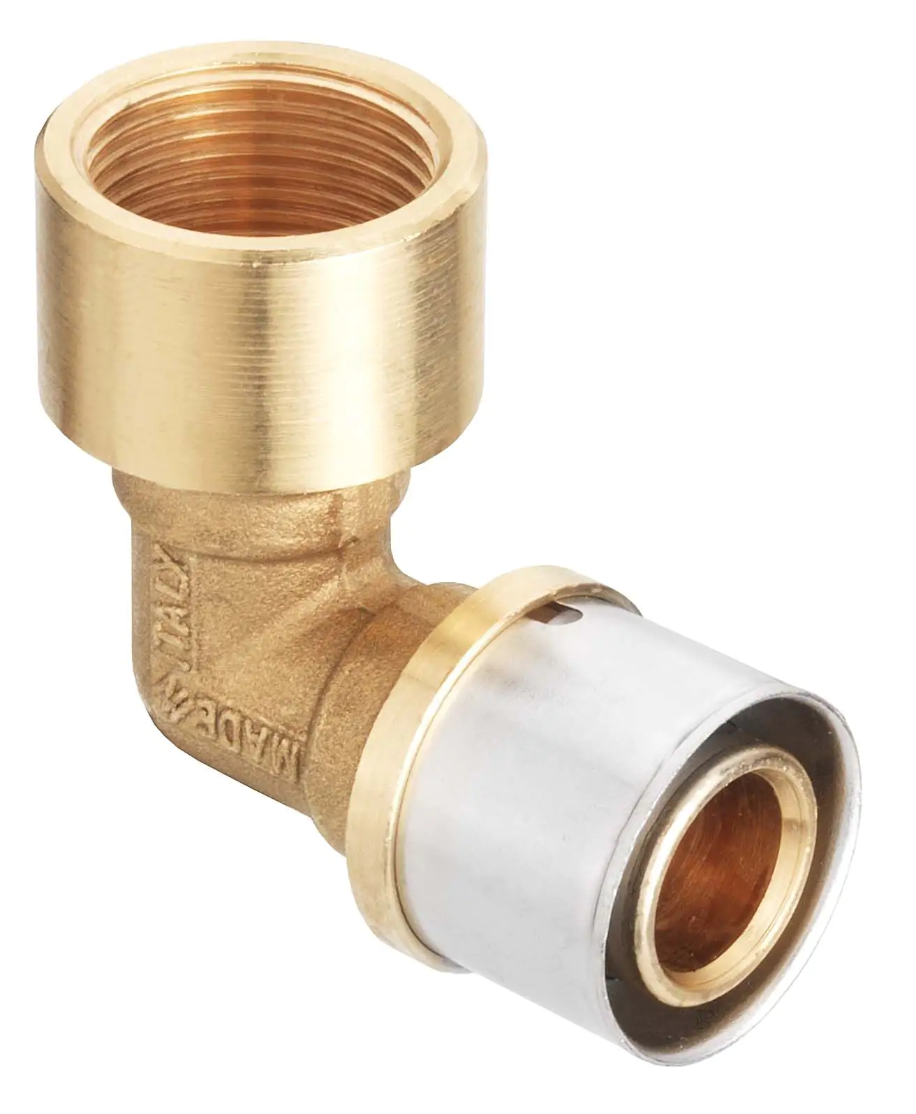 Cornat Press-Winkel 90° komplett Messing/Edelstahl, ø 20 mm, 3/4" IG