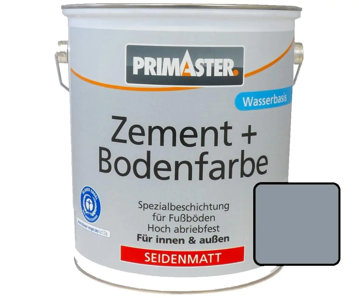 Primaster Zementfarbe und Bodenfarbe 750 ml silbergrau seidenmatt